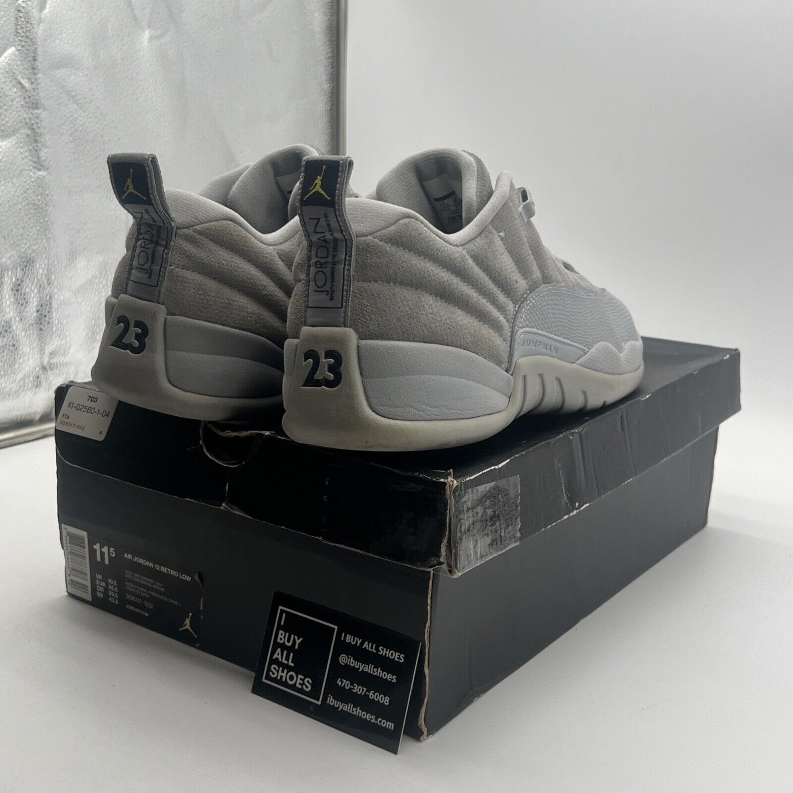 Size 11.5 - Air Jordan 12 Retro Low Wolf Grey (308317-002)