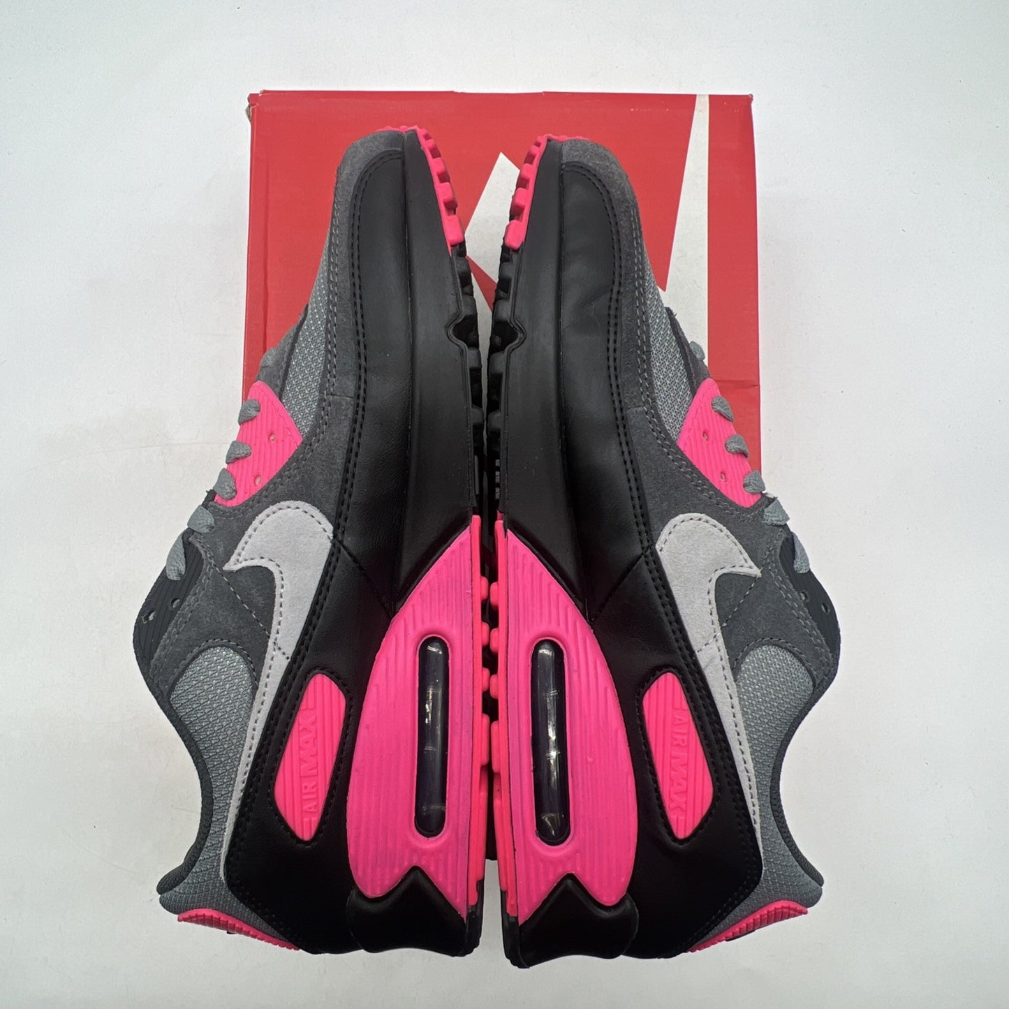 Size 10.5 - Nike Air Max 90 Black Grey Hyper Pink (DM0029-010)