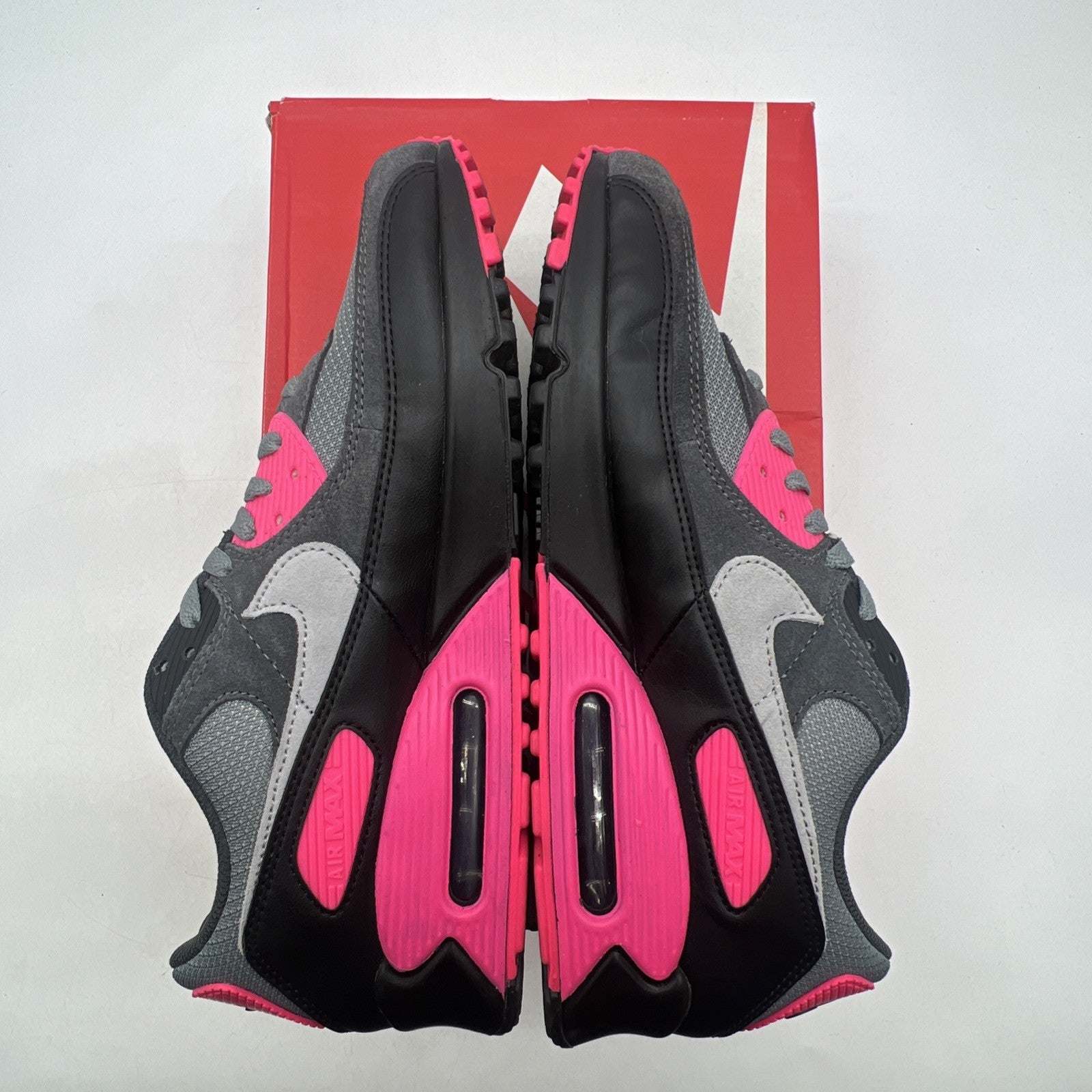 Size 10.5 - Nike Air Max 90 Black Grey Hyper Pink (DM0029-010)