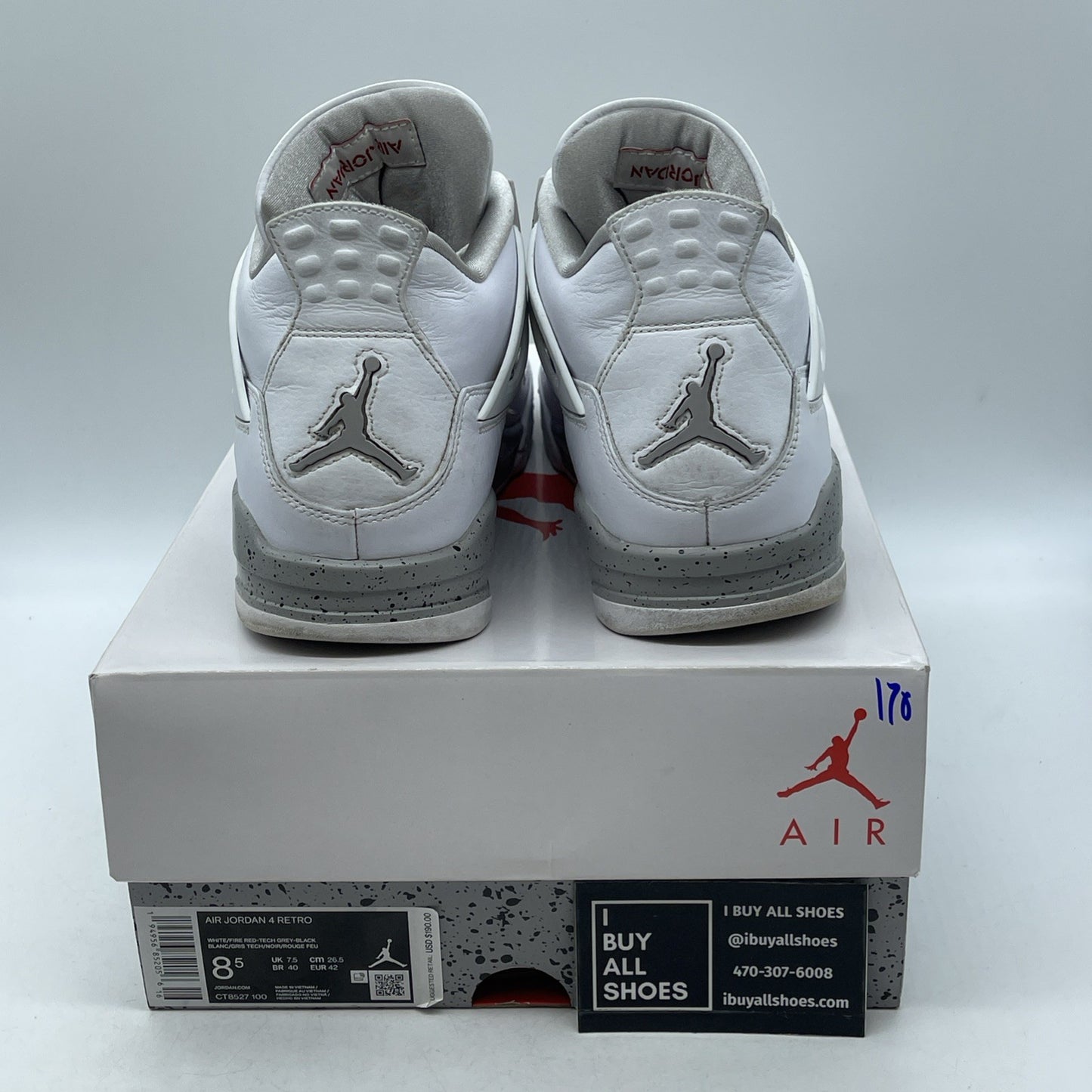 Size 8.5 - Air Jordan 4 Retro Mid White Oreo (CT8527-100)