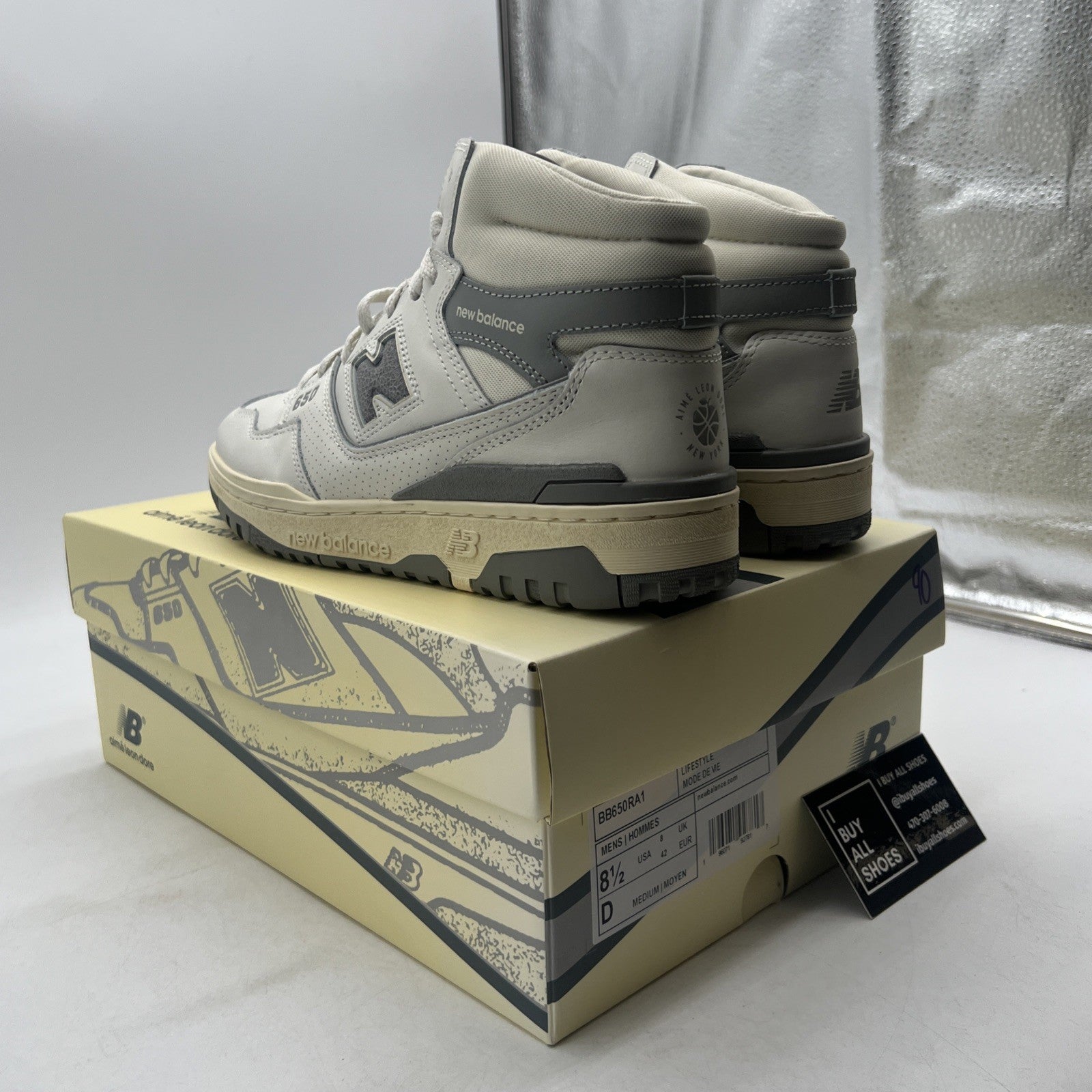 Size 8.5 - New Balance Aimé Leon Dore x 650R Silver (BB650RA1)