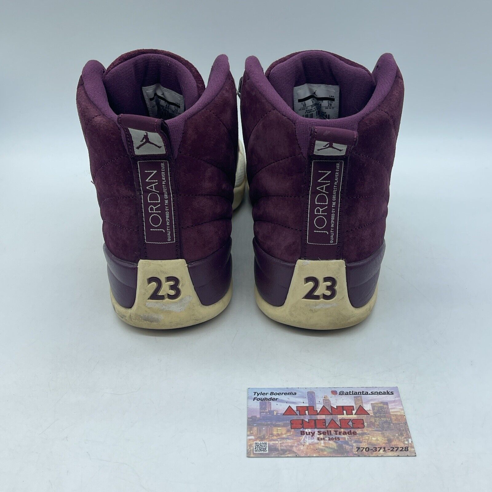 Size 10 - Air Jordan 12 Retro Bordeaux Burgundy Silver Suede (130690-617)