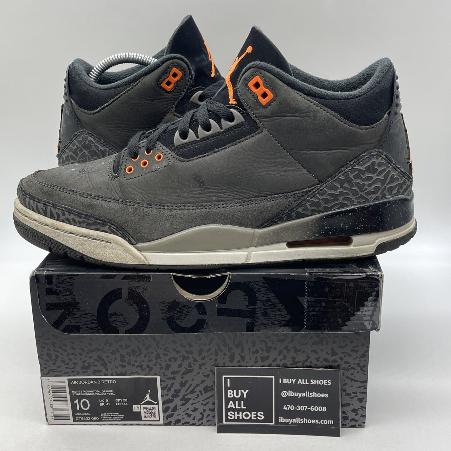 Size 10 - Jordan 3 Retro 2023 Mid Fear Black Grey Suede (CT8532-080)