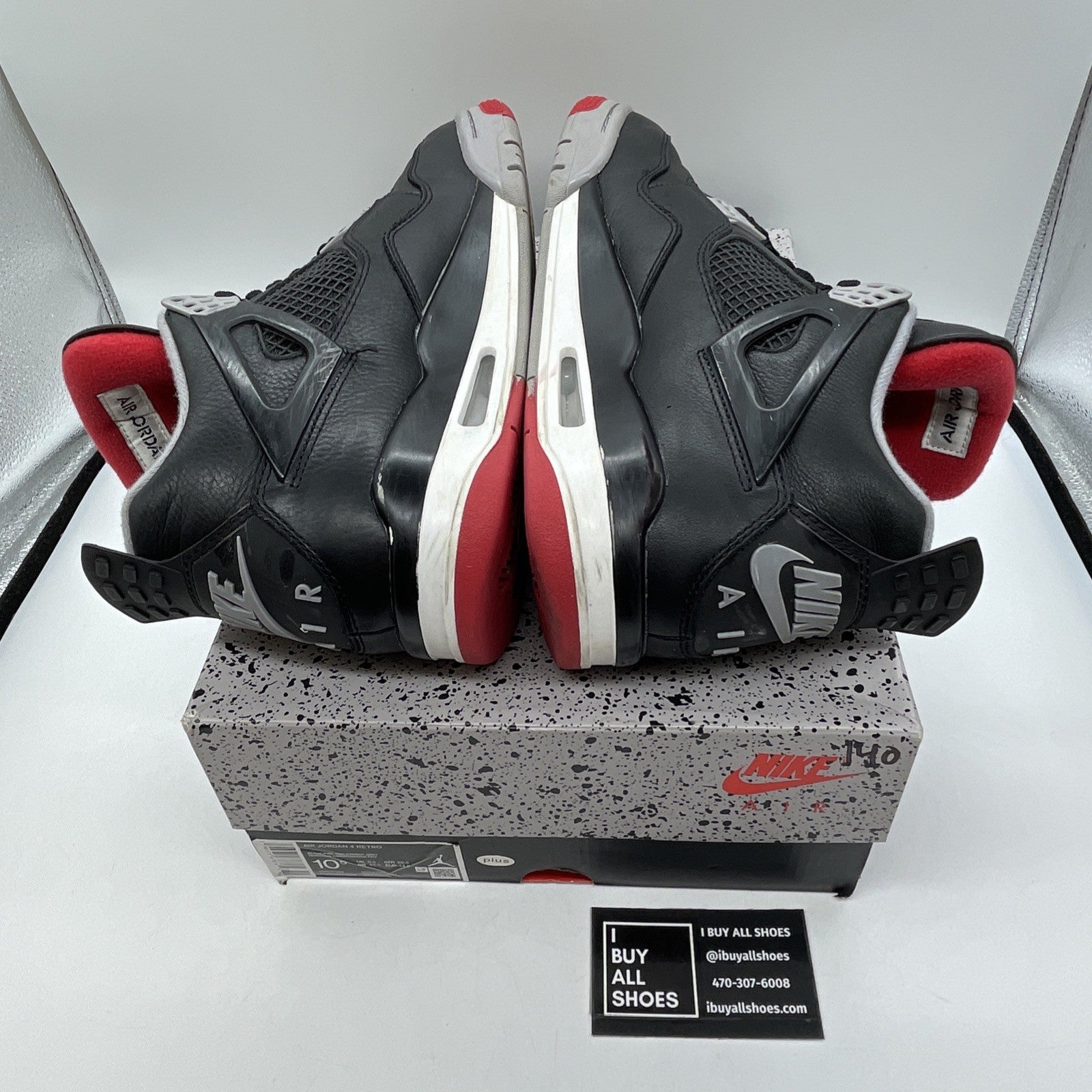 Size 10.5 - Air Jordan 4 Retro Bred Reimagined Black Leather (FV5029-006)