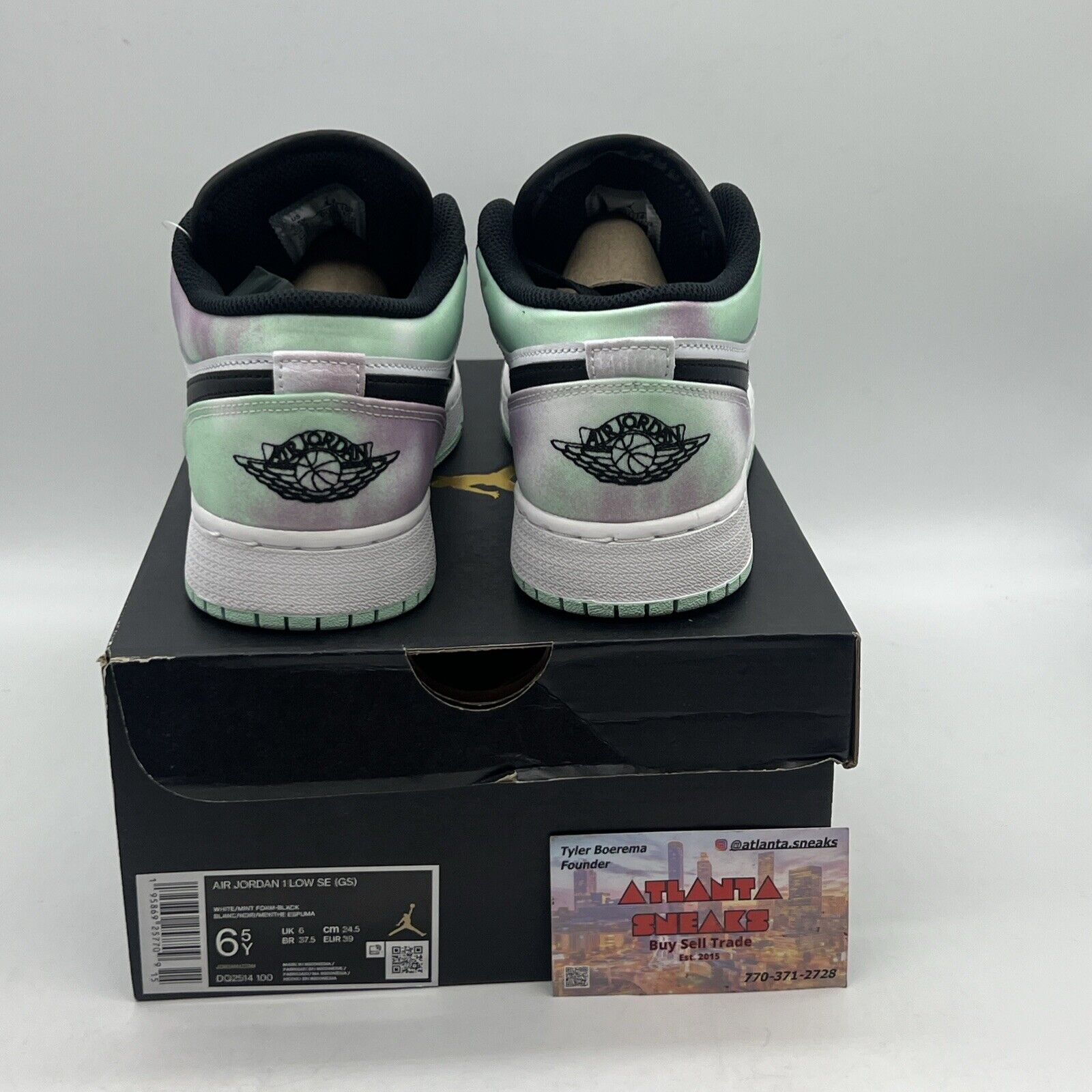 Air Jordan 1 Low SE Pastel Tie-Dye GS Size 6.5Y / DQ2514-100 Brand New Og All