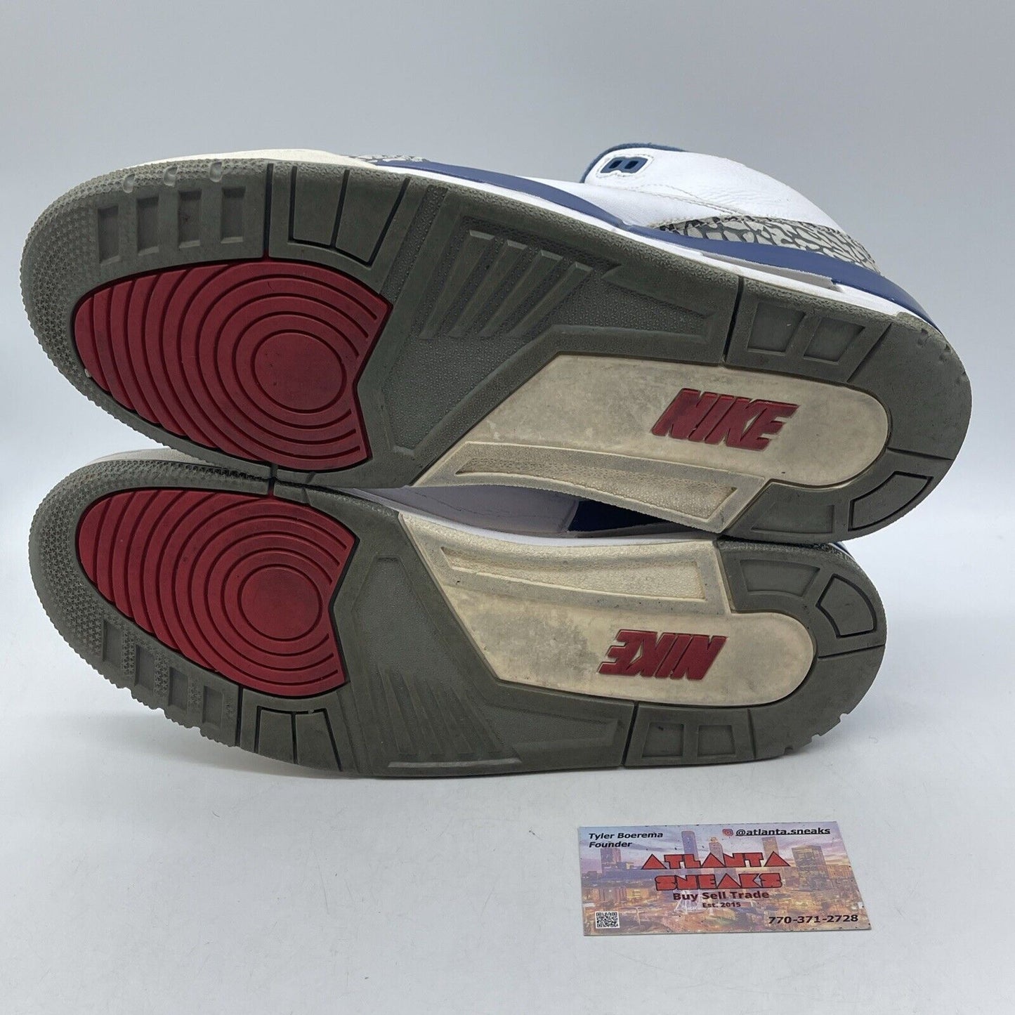 Size 11.5 - Jordan 3 Retro Mid True Blue Grey Suede White Leather (854262-106)