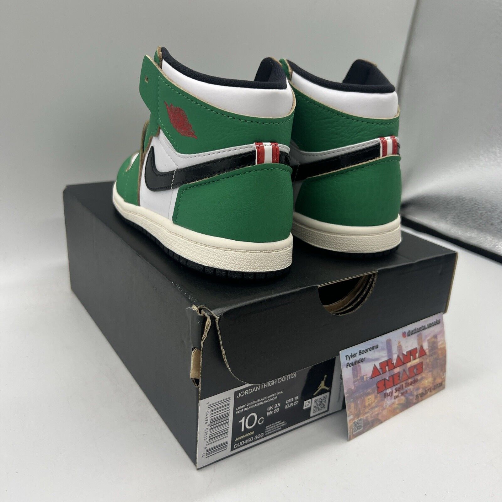 Nike Air Jordan 1 Retro High Lucky Green Baby CU0450-300 Sz 10C Brand New Og All