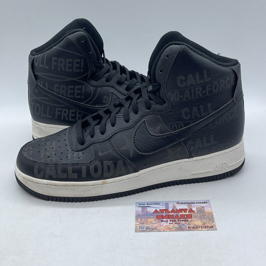 Size 11 - Nike Air Force 1 '07 Premium High Toll Free Pack - Black (CU1414-001)