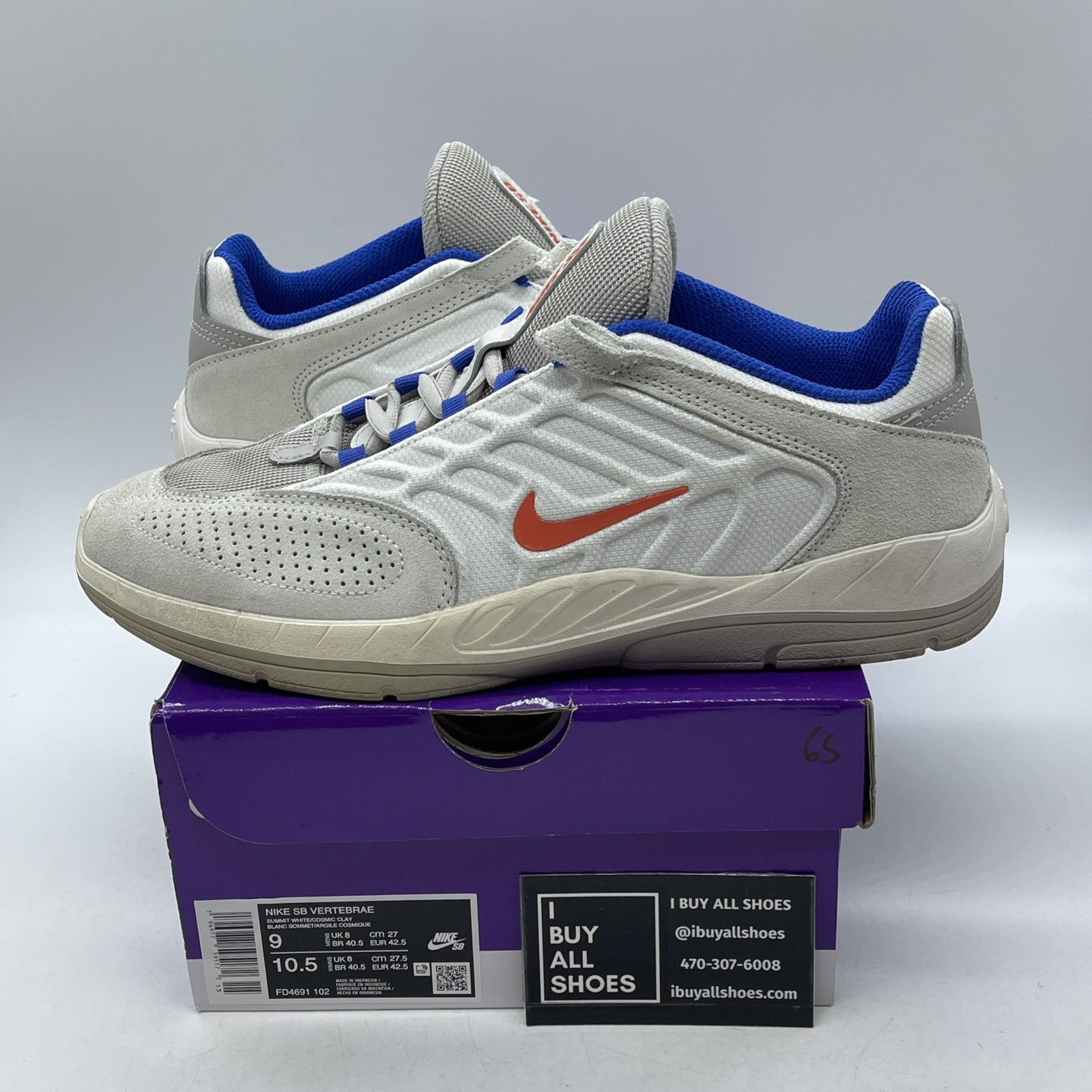 Size 9 - Nike Vertebrae SB Light Iron Ore Cosmic Clay (FD4691-102)