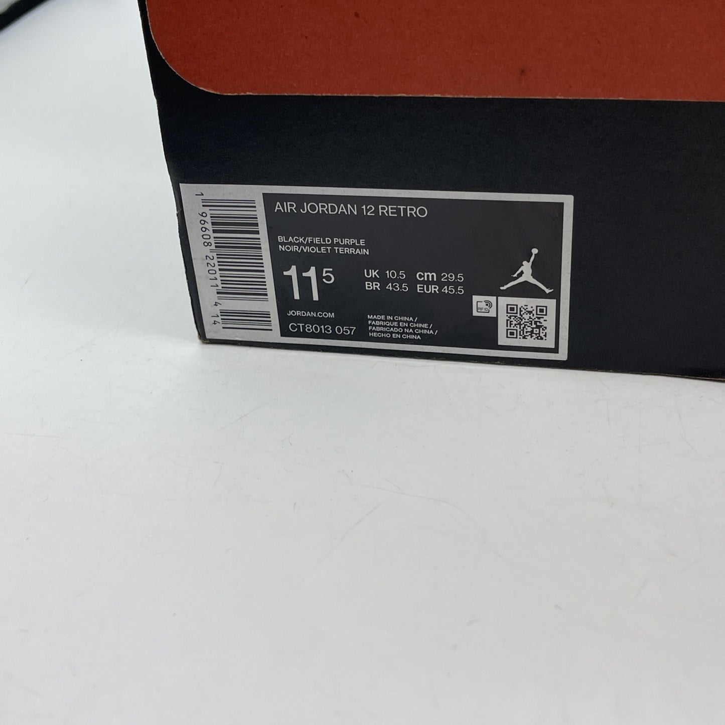 Size 11.5 - Jordan 12 Retro Mid Field Purple Black Leather (CT8013-057)