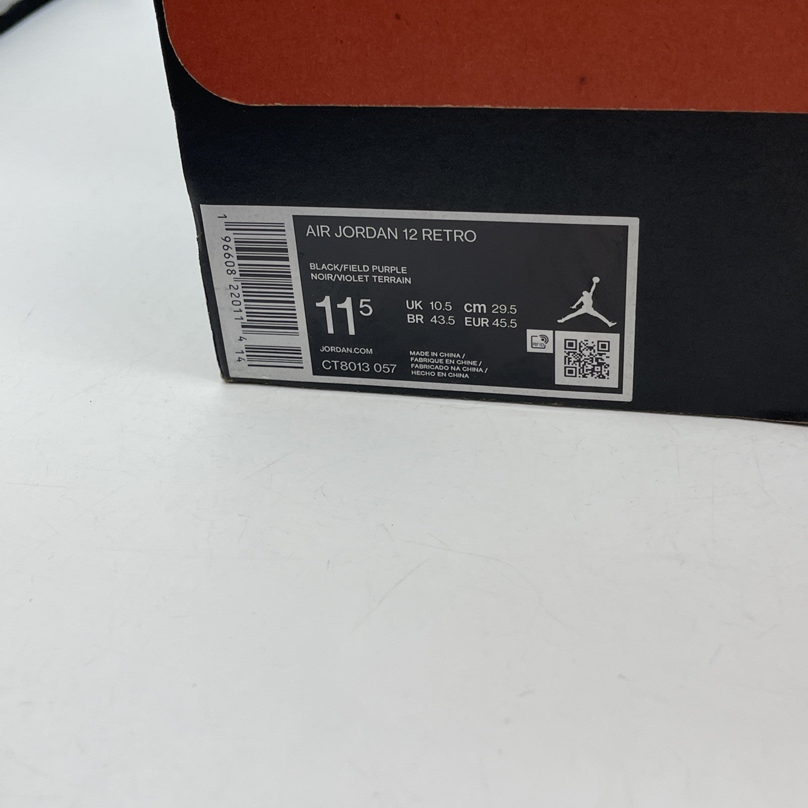 Size 11.5 - Jordan 12 Retro Mid Field Purple Black Leather (CT8013-057)