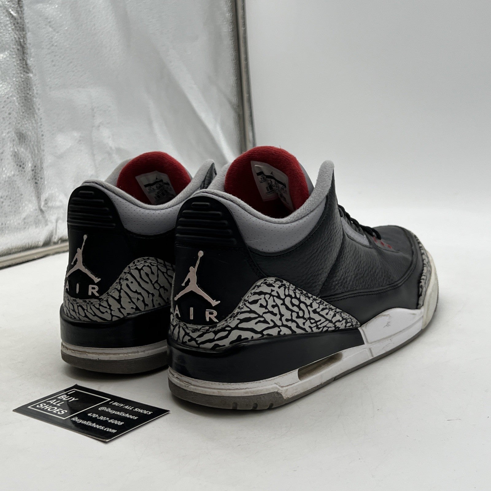 Size 10 - Air Jordan 3 Retro Black Cement release 2011 (136064-010)