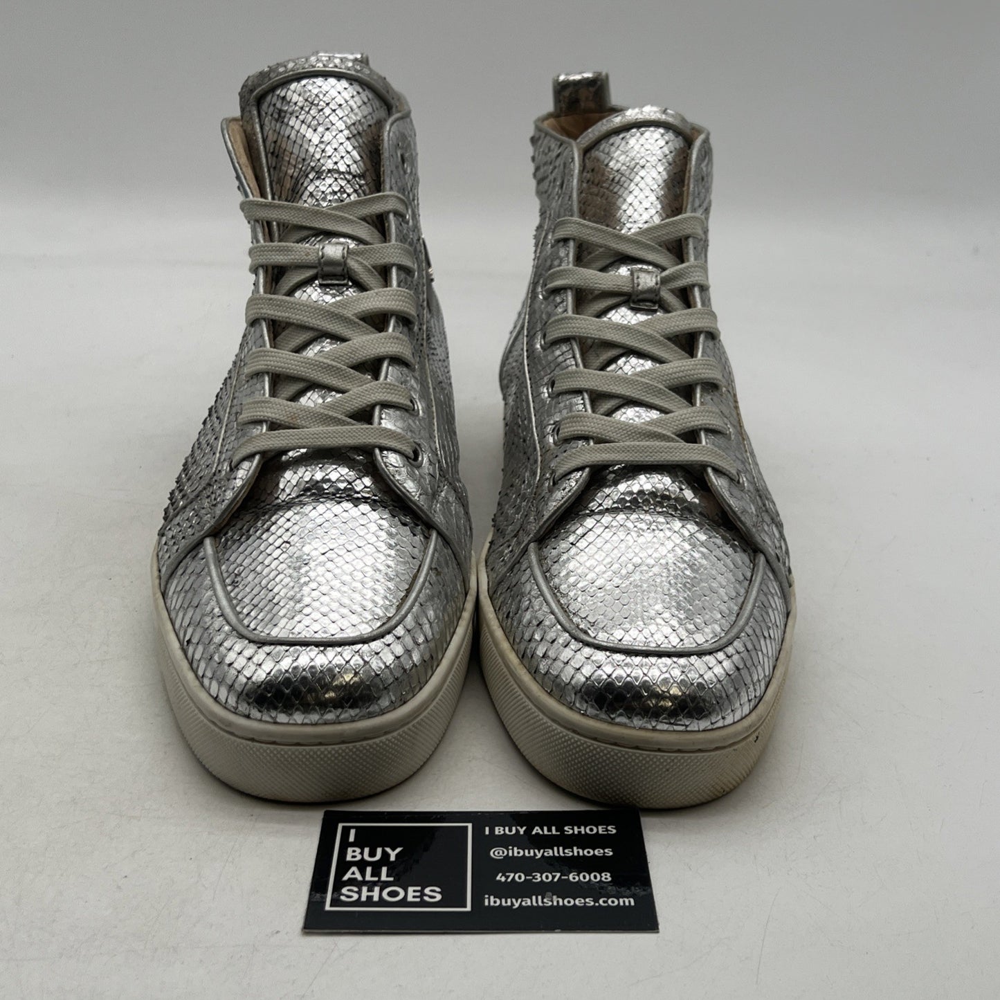 Size 46 - Christian Louboutin Silver Leather Rantus Orlato Sneakers