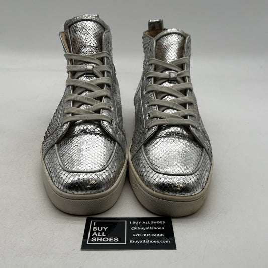 Size 46 - Christian Louboutin Silver Leather Rantus Orlato Sneakers