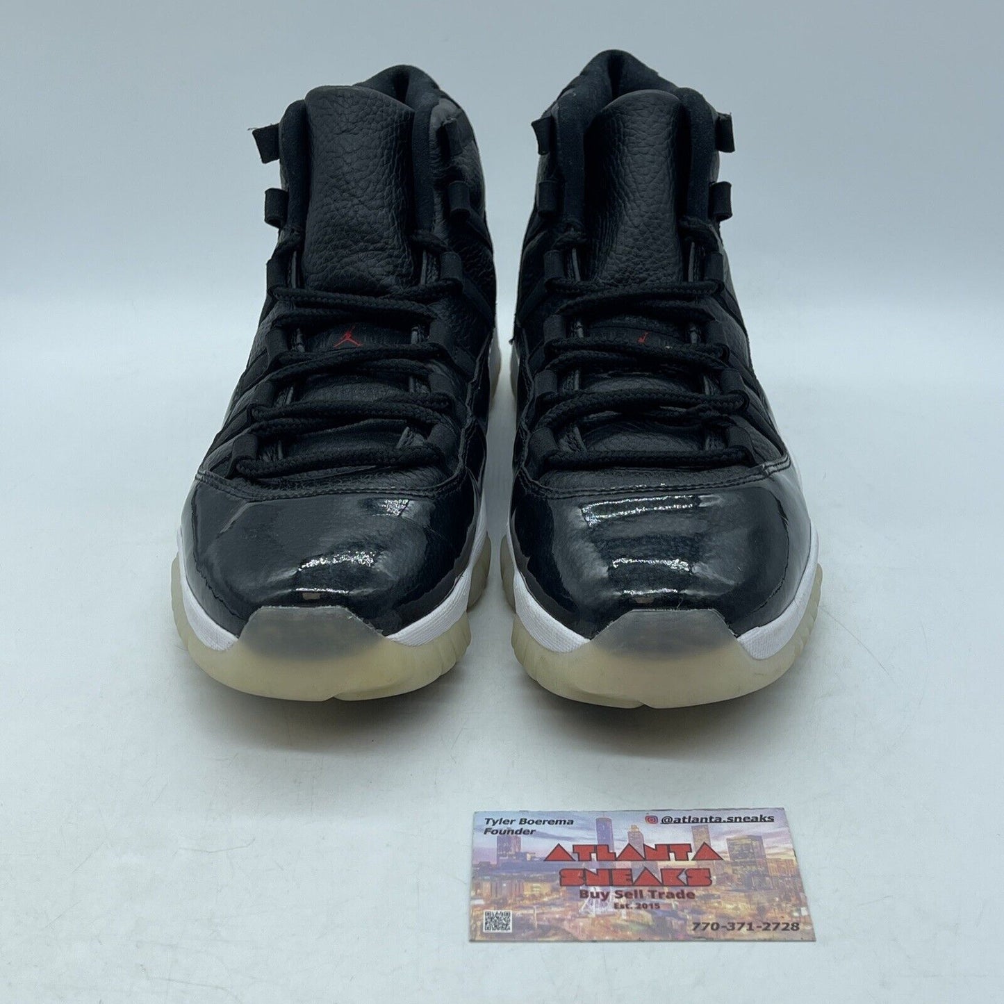 Size 9.5 - Jordan 11 Retro 72-10 2015 Black White Red Leather (378037-002)