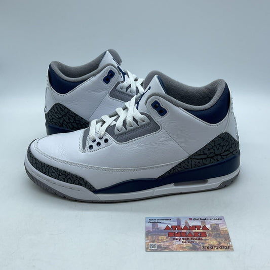 Size 8 - Air Jordan 3 Retro Midnight Navy White Grey Suede Leather (CT8532-140)