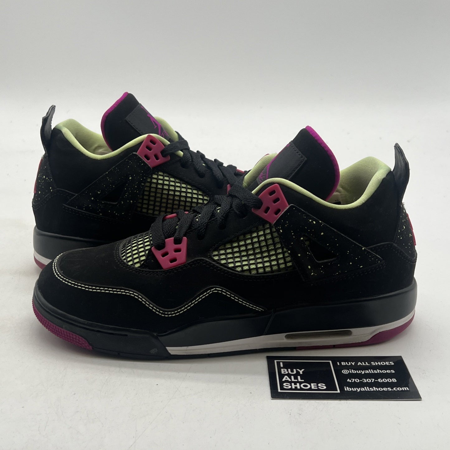 Size 7Y - Air Jordan IV 4 Retro GG Fuschia Pink Black Lime White (705344-027)