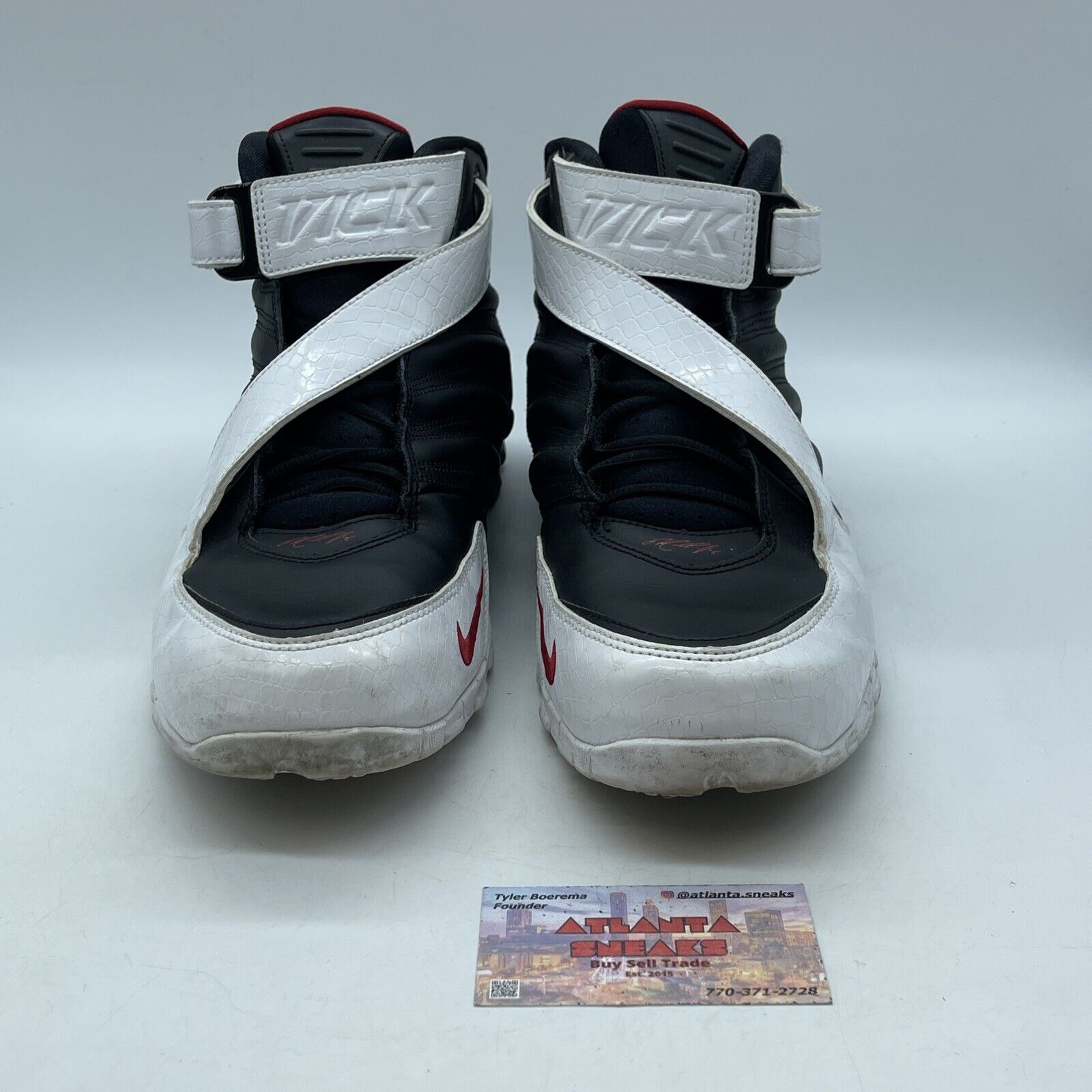 Size 11.5 - Nike Zoom Vick 3 Atlanta Falcons Black White Leather (832698-001)
