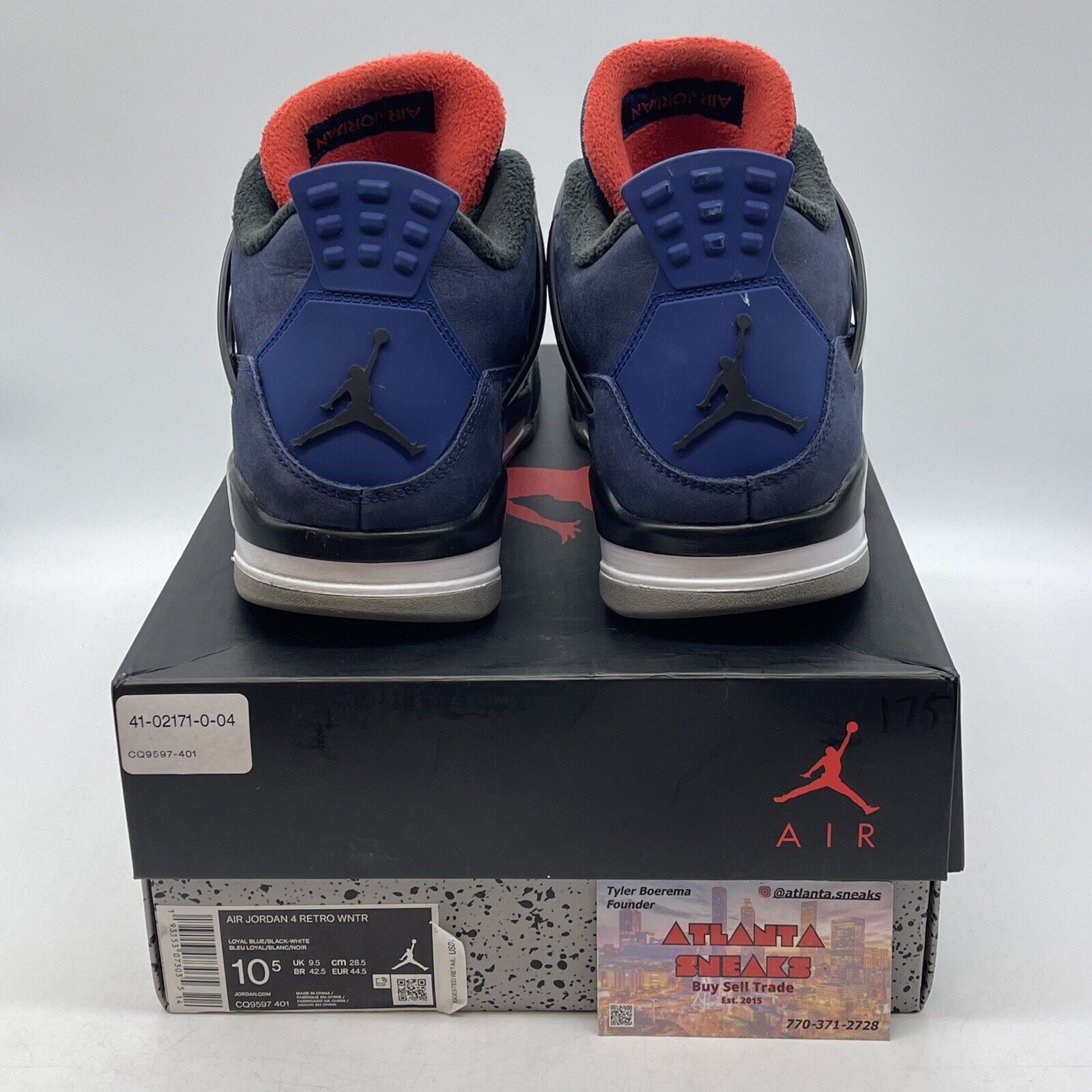 Size 10.5 - Jordan 4 Winter Loyal Blue 2019 White Grey Red Black (CQ9597-401)