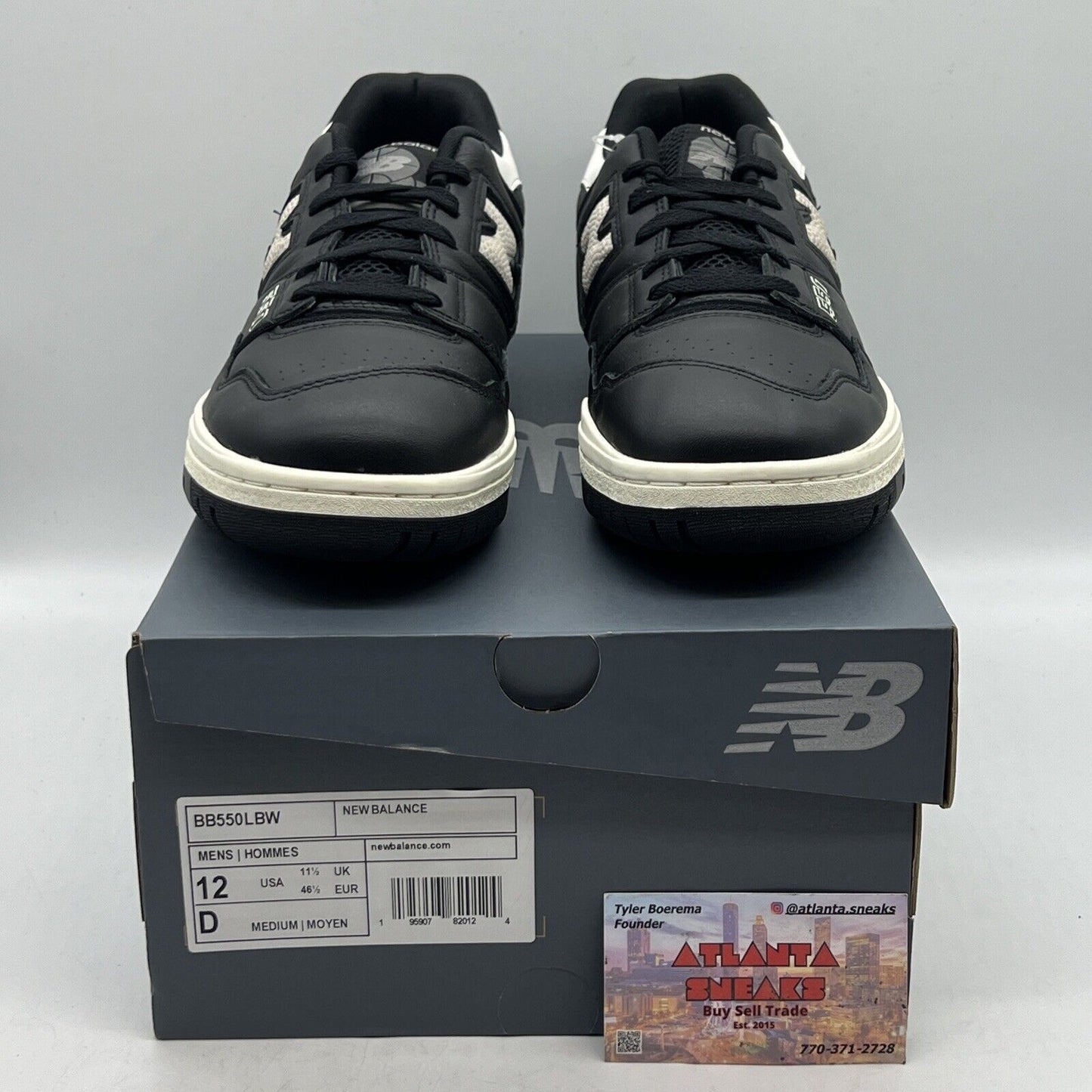 Size 12 - New Balance 550 Black Brand Og All