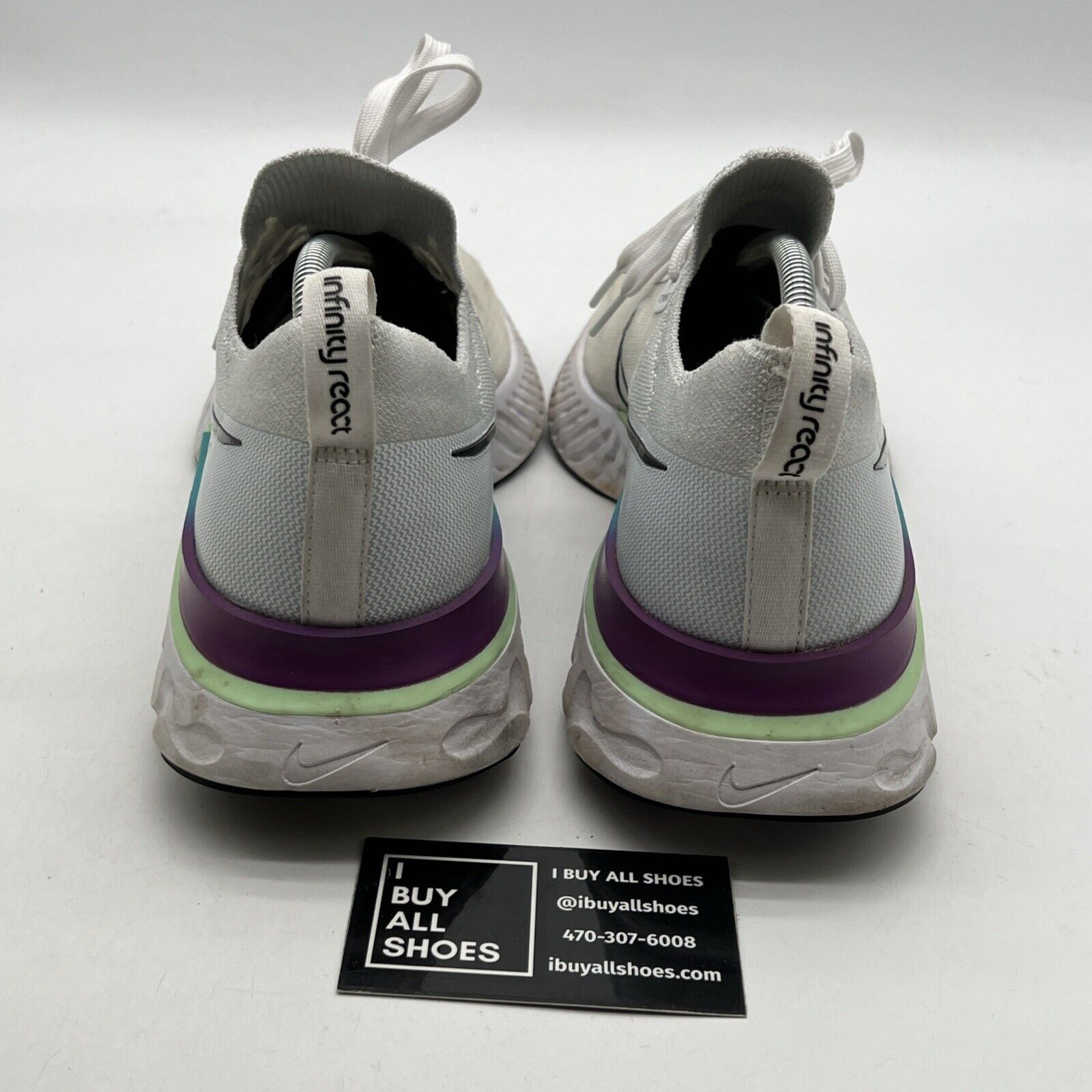Size 11.5 - Nike React Infinity Run Flyknit White Vapor Green (CD4371-102)