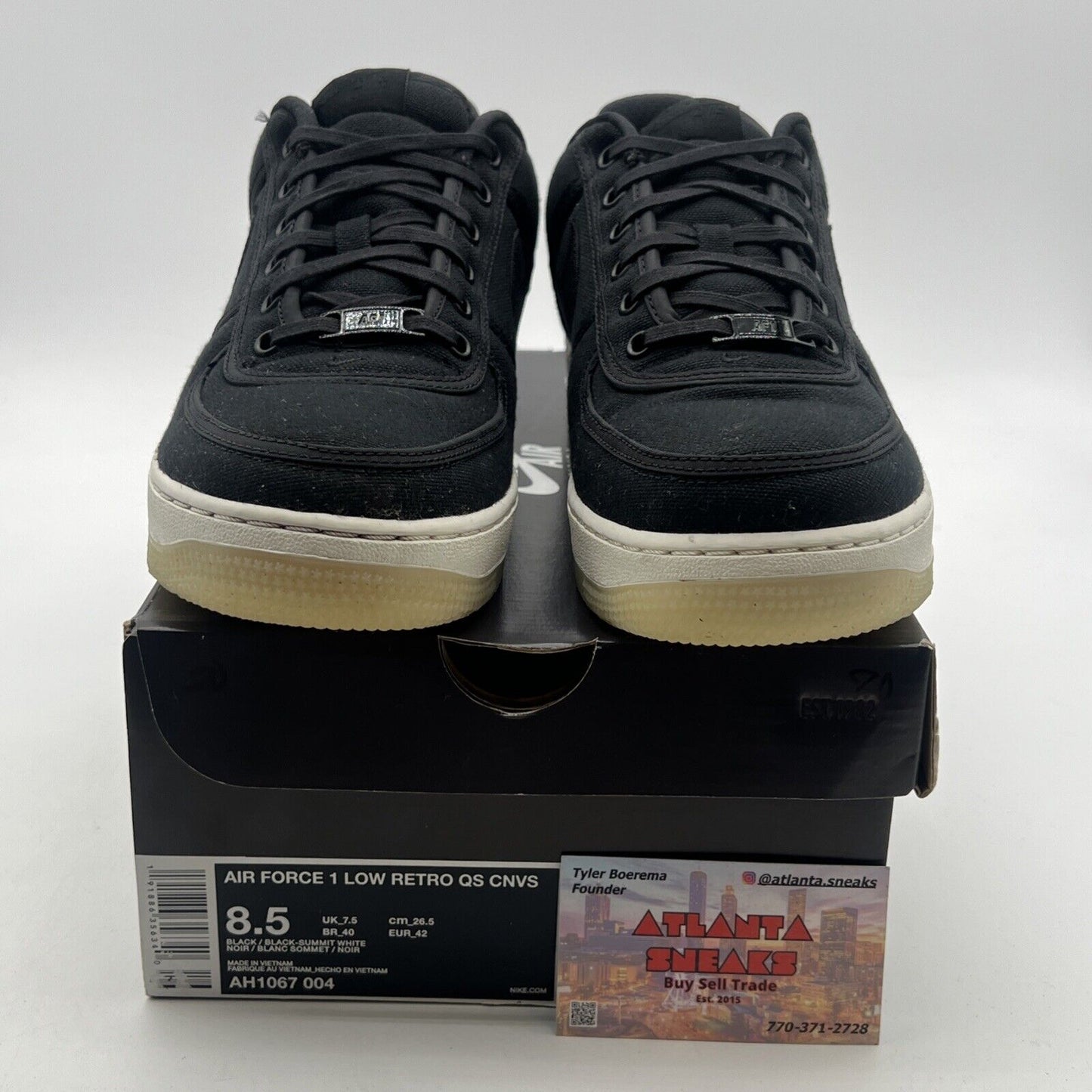 Size 8.5 - Nike Air Force 1 Retro QS Low Black (AH1067-004)