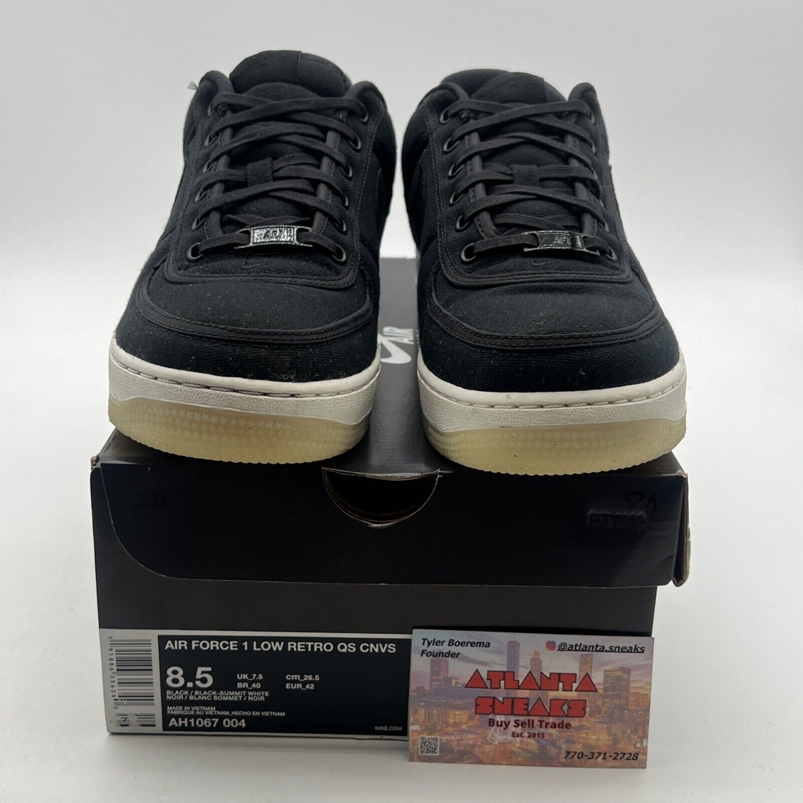 Size 8.5 - Nike Air Force 1 Retro QS Low Black (AH1067-004)