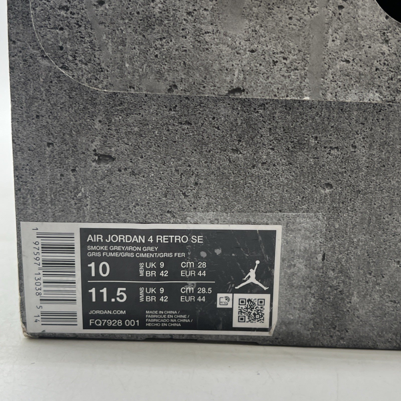 Size 10 - Air Jordan 4 Retro SE Wet Cement (FQ7928-001)