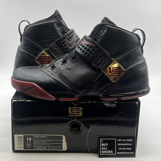Size 14 - Nike Zoom LeBron 5 Black Varsity Crimson (317253-001)
