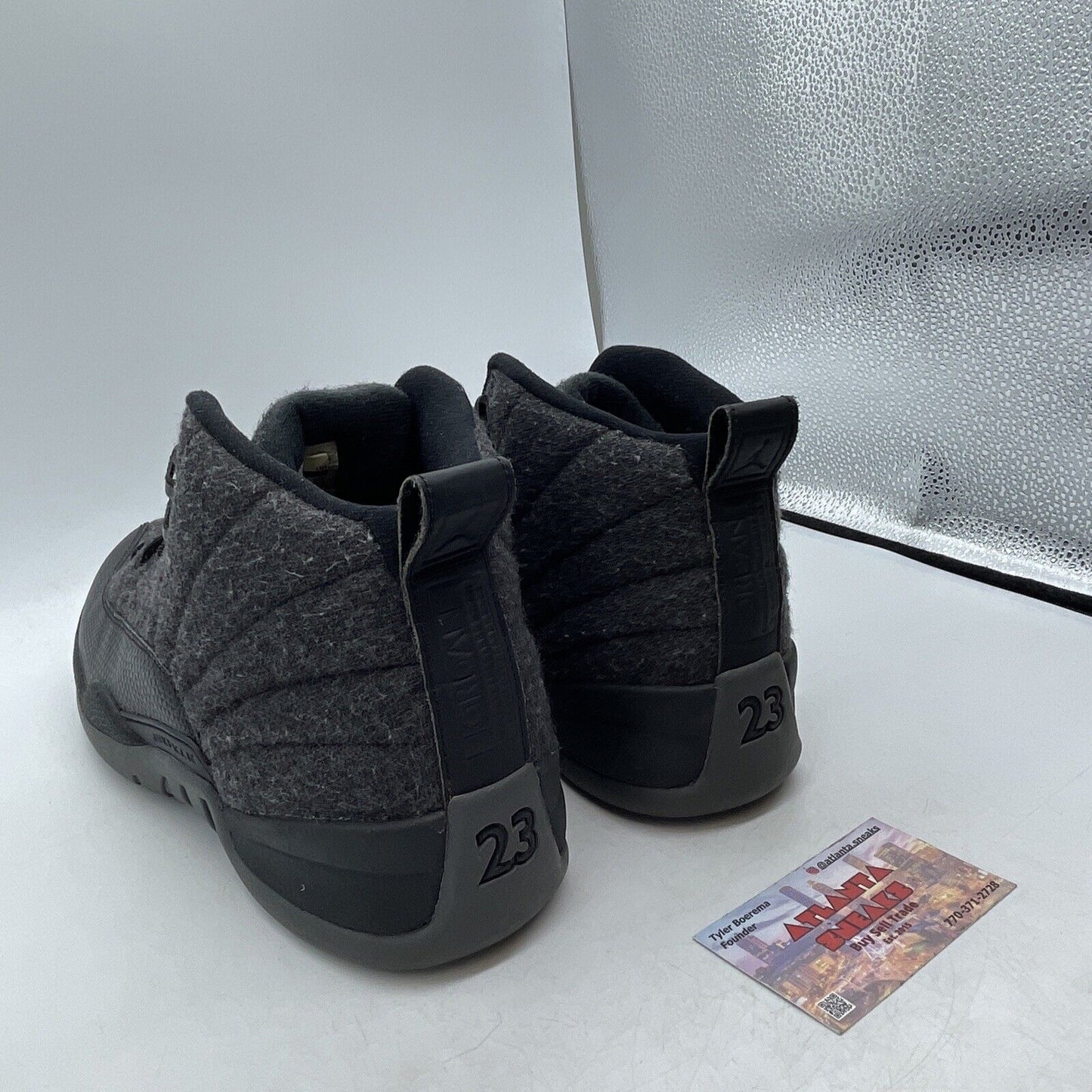 Size 10.5 - Air Jordan 12 Retro Wool Black Grey (852627-003)