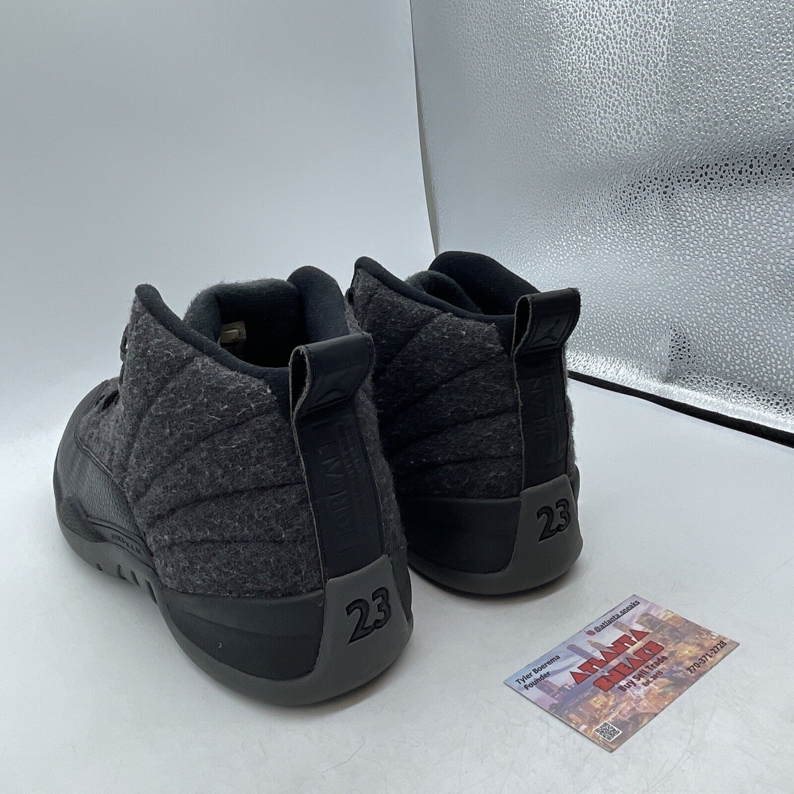 Size 10.5 - Air Jordan 12 Retro Wool Black Grey (852627-003)