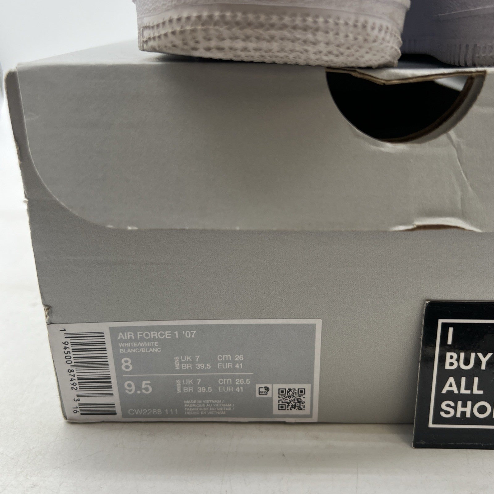 Size 8 - Nike Air Force 1 '07 Low Triple White (CW2288-111)