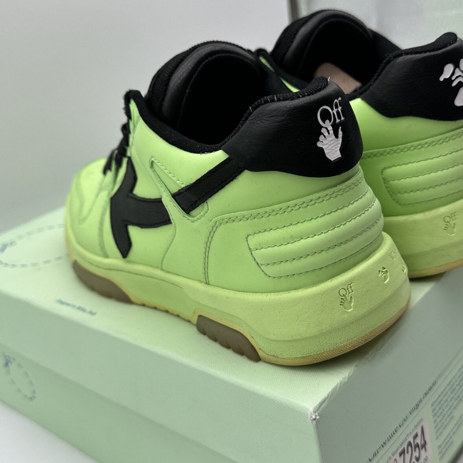 Size 7 - Off-White Out of Office Off White Fluo Green Black Icy Sole Sz 40 Eu