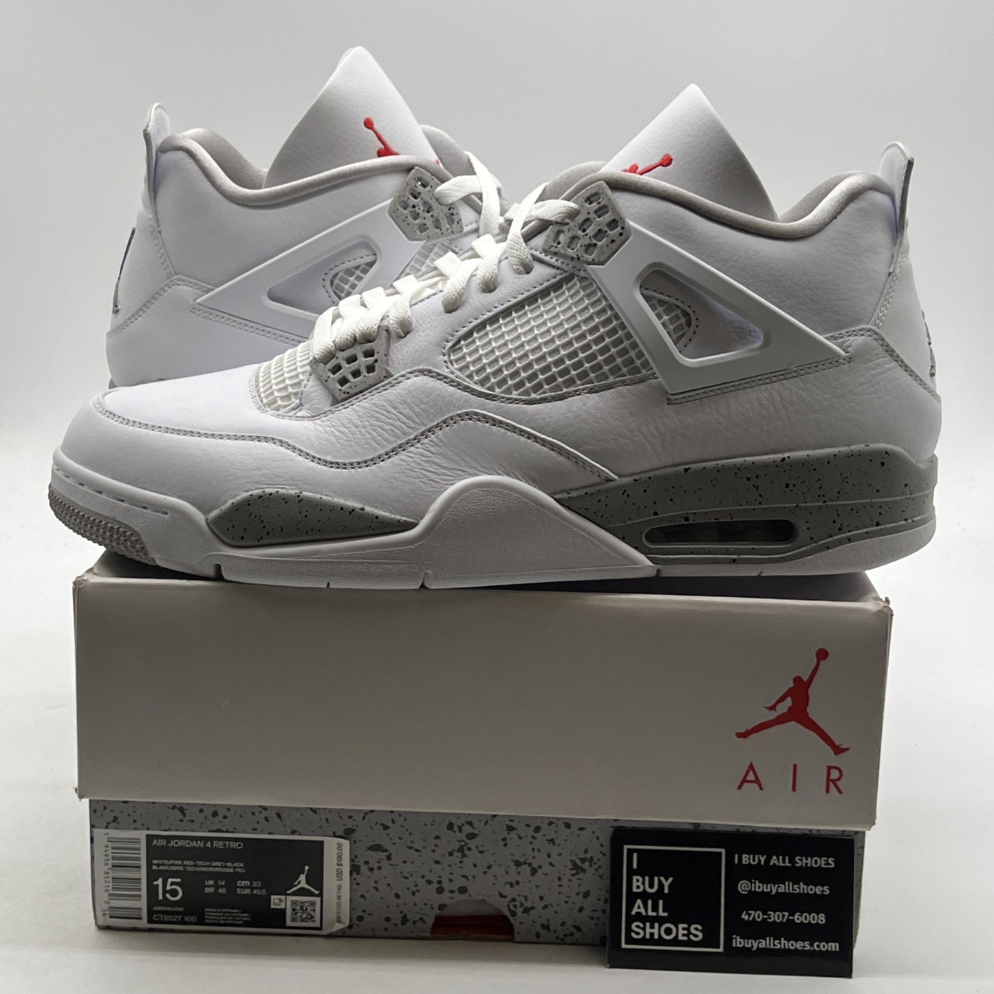 Size 15 - Air Jordan 4 Retro Mid White Oreo (CT8527-100)