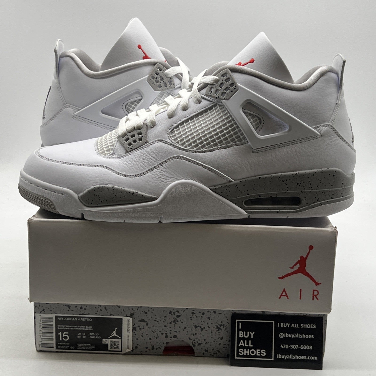 Size 15 - Air Jordan 4 Retro Mid White Oreo (CT8527-100)