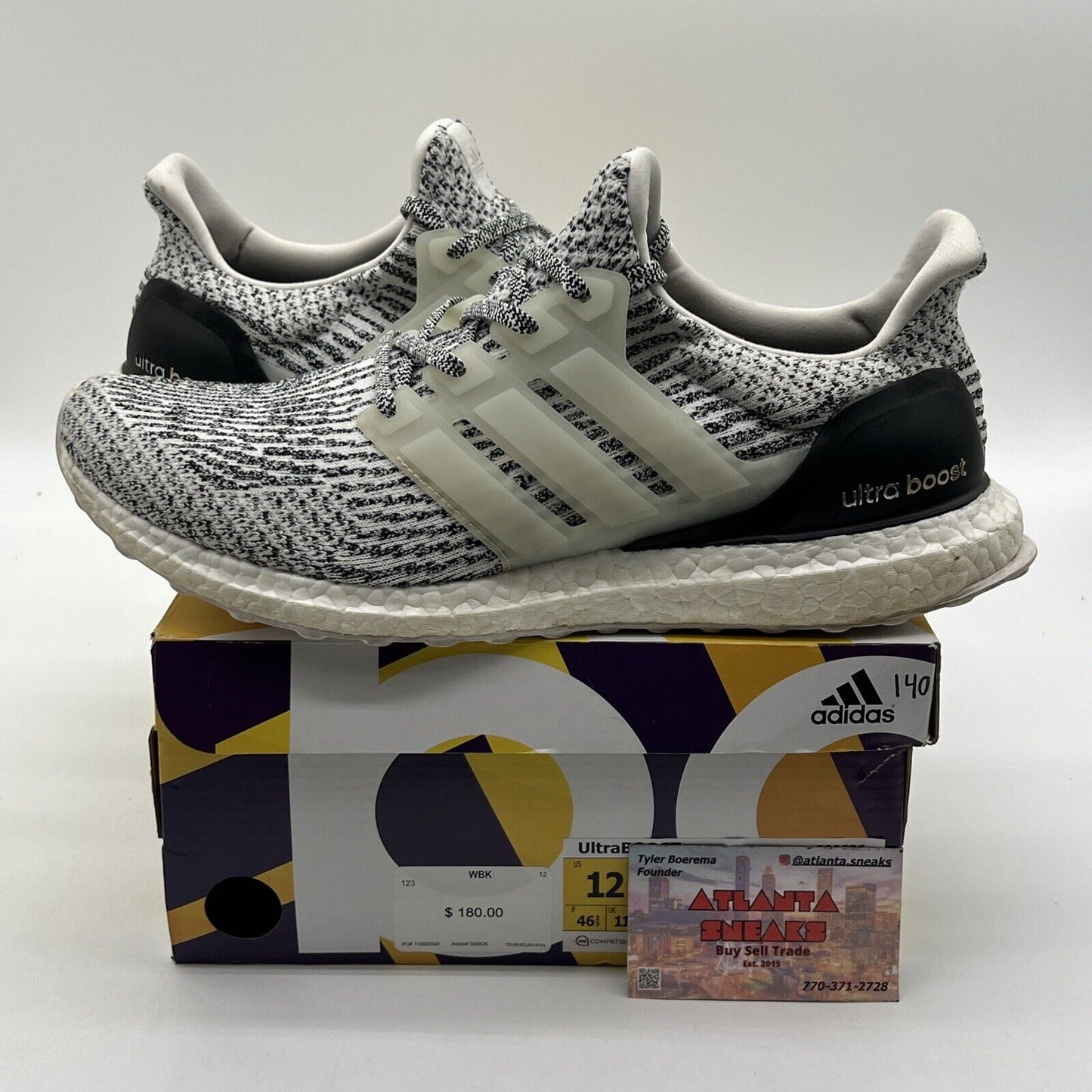 Size 12 - adidas UltraBoost 3.0 Oreo Black White (S80636)