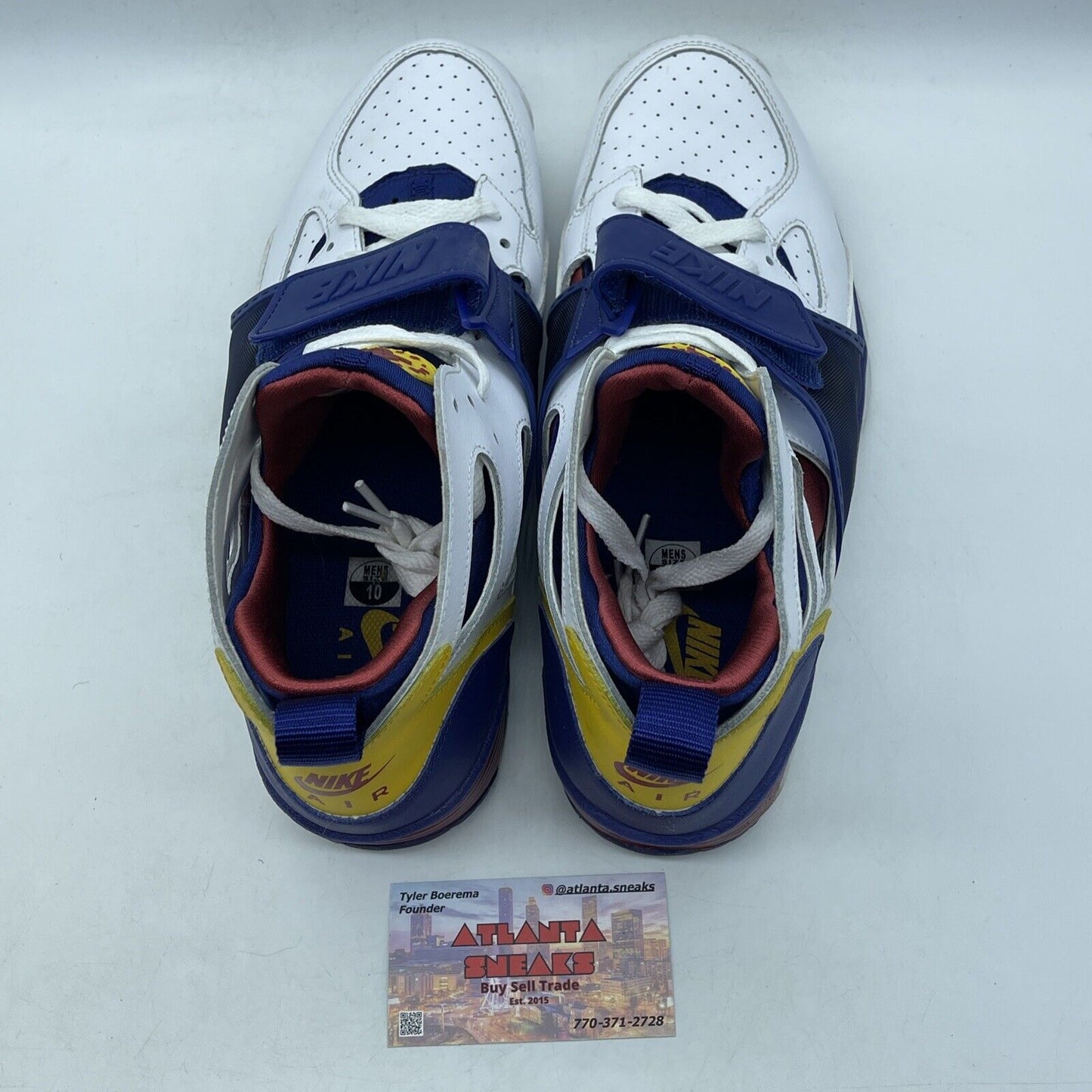 Size 10 - Nike Air Trainer Huarache Retro 2019 OG White Navy Yellow (679083-107)