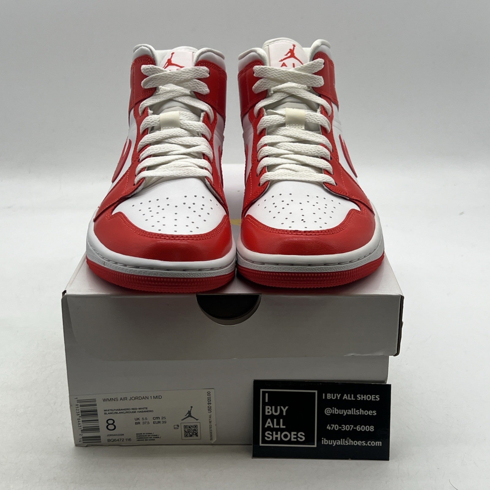 Size 8 - Air Jordan 1 Mid Habanero Red W (BQ6472-116)