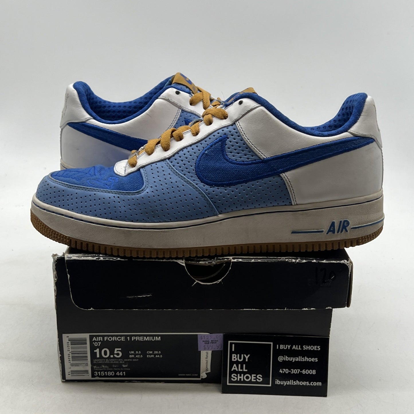 Size 10.5 - Nike Air Force 1 Premium 07 Blue (315180-441)