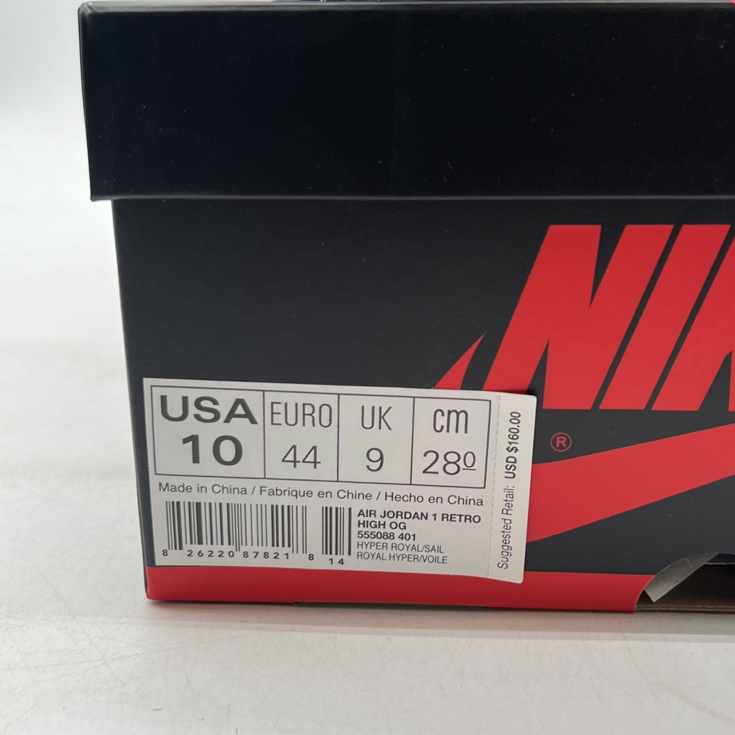 Size 10 - Air Jordan 1 Retro OG High Hyper Royal (555088-401)