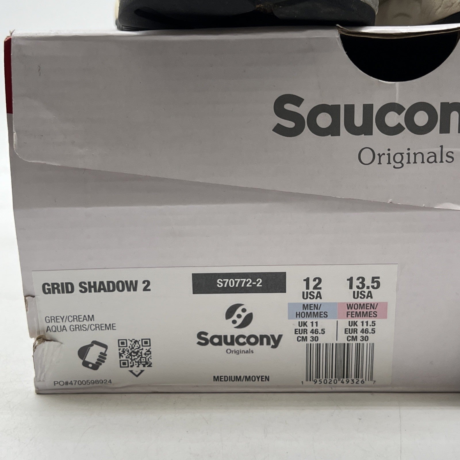 Size 12 - Saucony Grid Shadow 2 Grey Cream (S70772-2)
