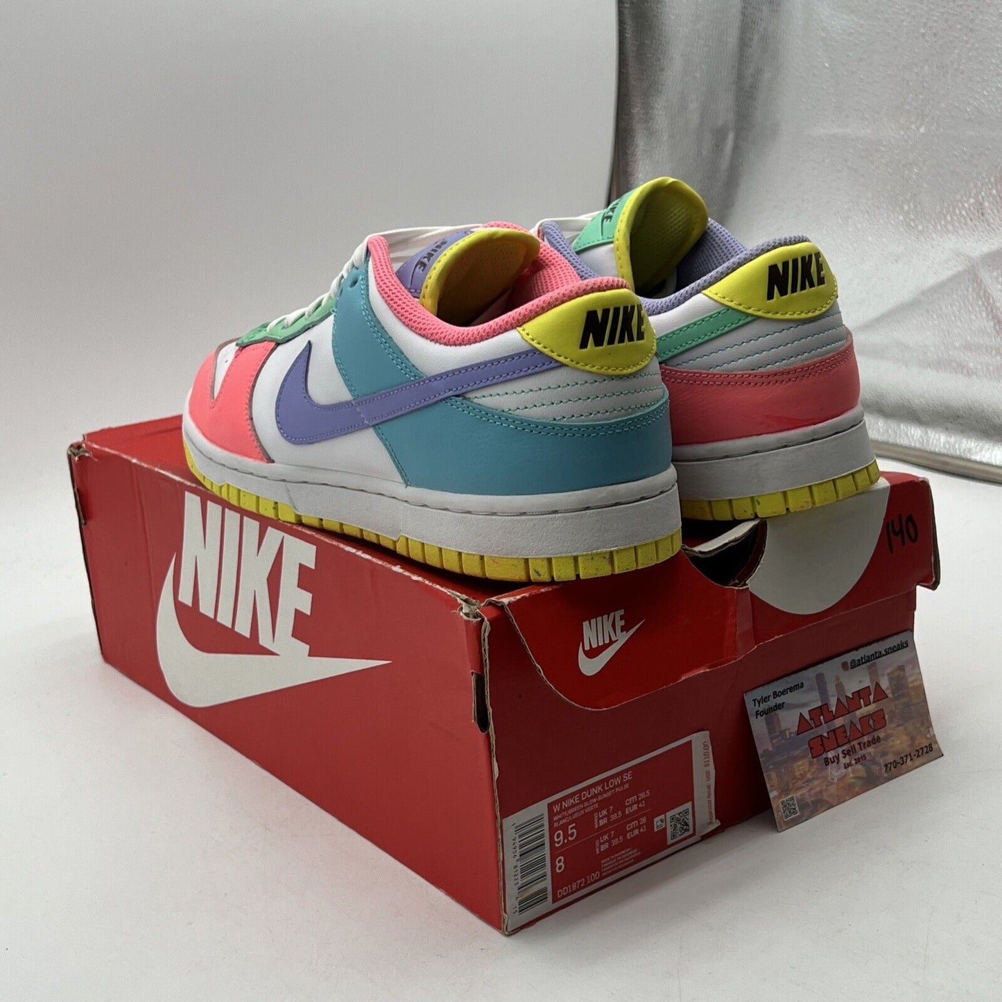 Size 9.5 - Nike Dunk SE Low Candy W White Pink Purple Leather (DD1872-100)