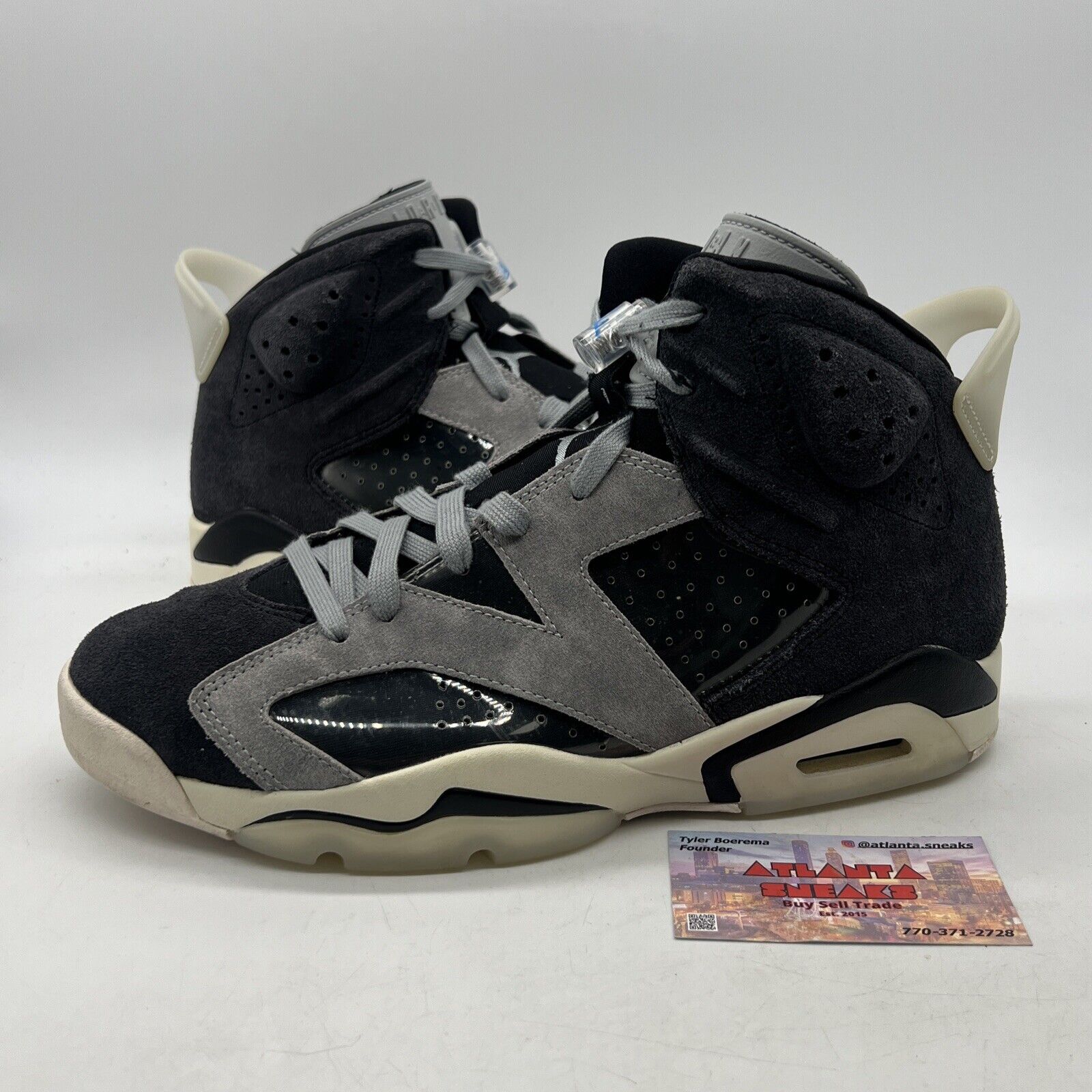 Size 11 - Air Jordan 6 Retro Tech Chrome W Black Grey Suede (CK6635-001)