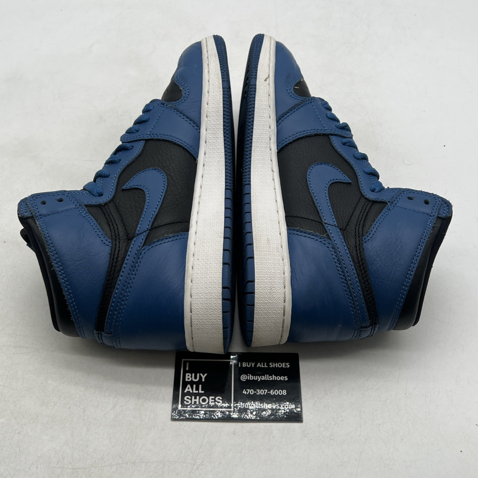 Size 7Y - Air Jordan 1 Retro OG High Dark Marina Blue (575441-404)