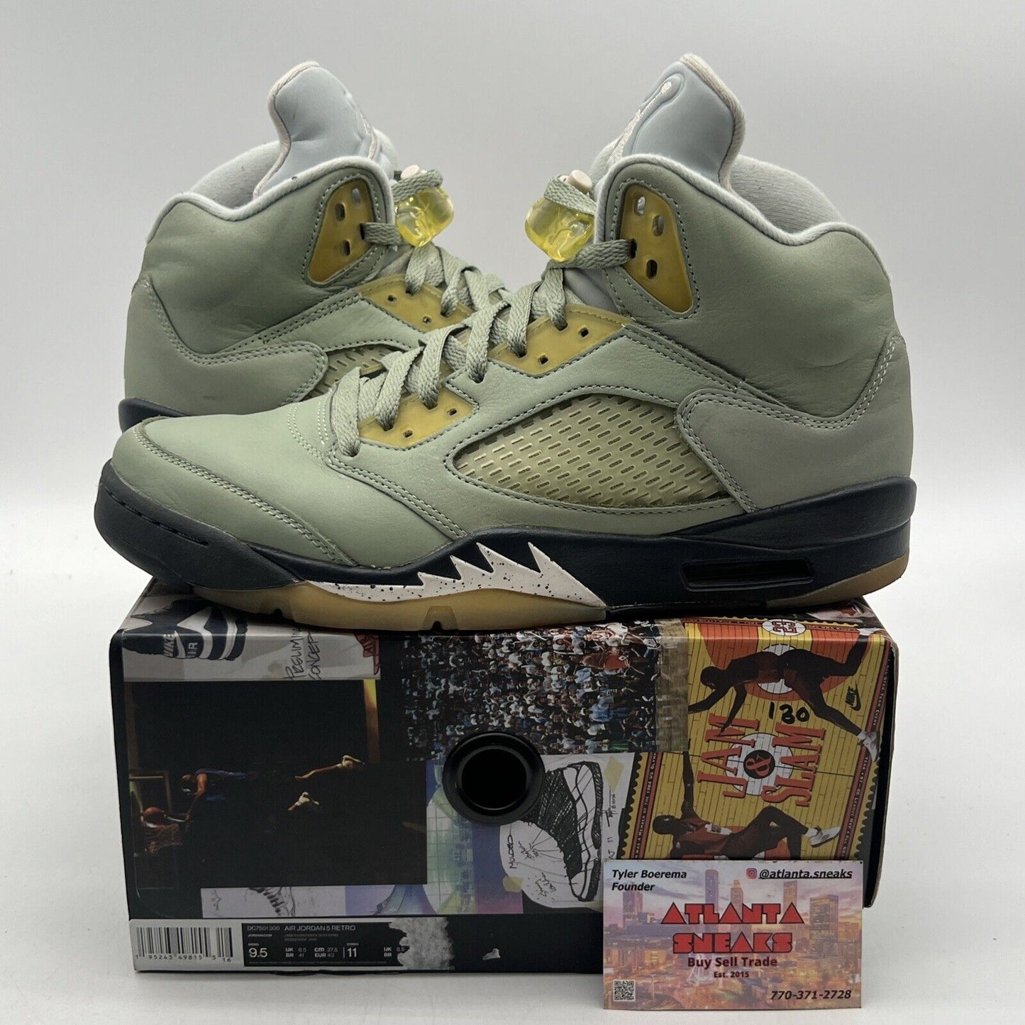 Size 9.5 - Jordan 5 JADE HORIZON 2022 Black White Suede (DC7501-300)