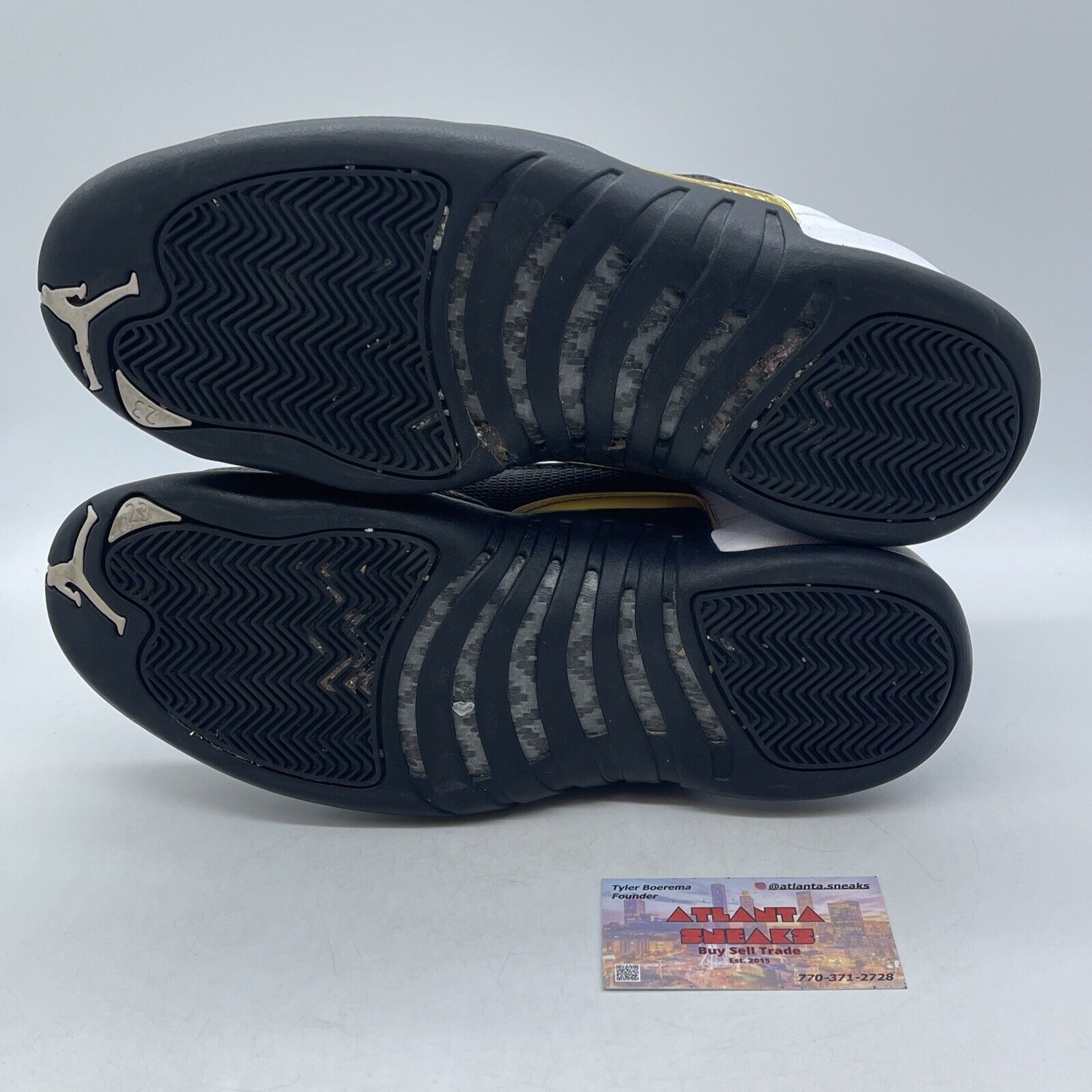 Size 11.5 - Jordan 12 Royalty Black White Gold Leather (CT8013-170)