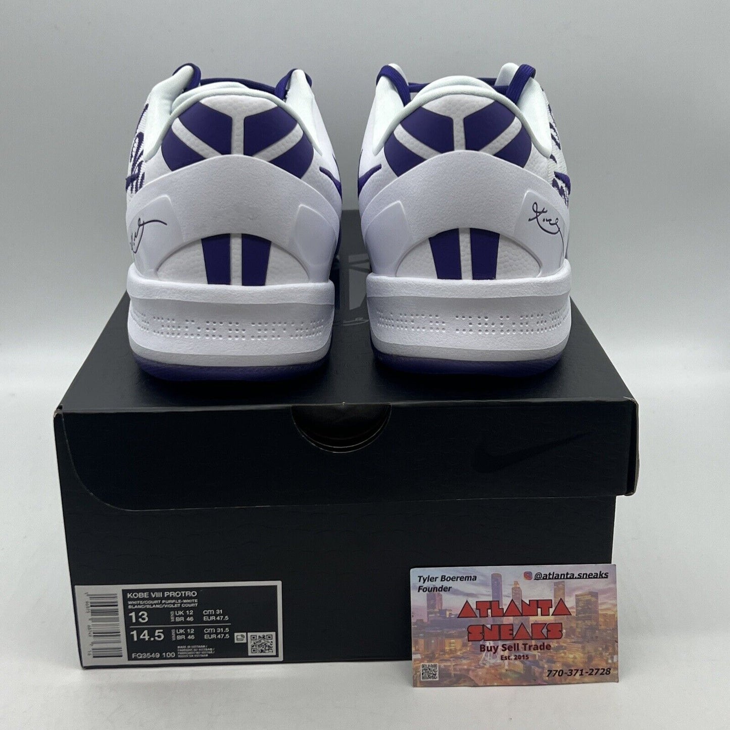 Kobe 8 Protro Court Purple 13 Brand New Og All White