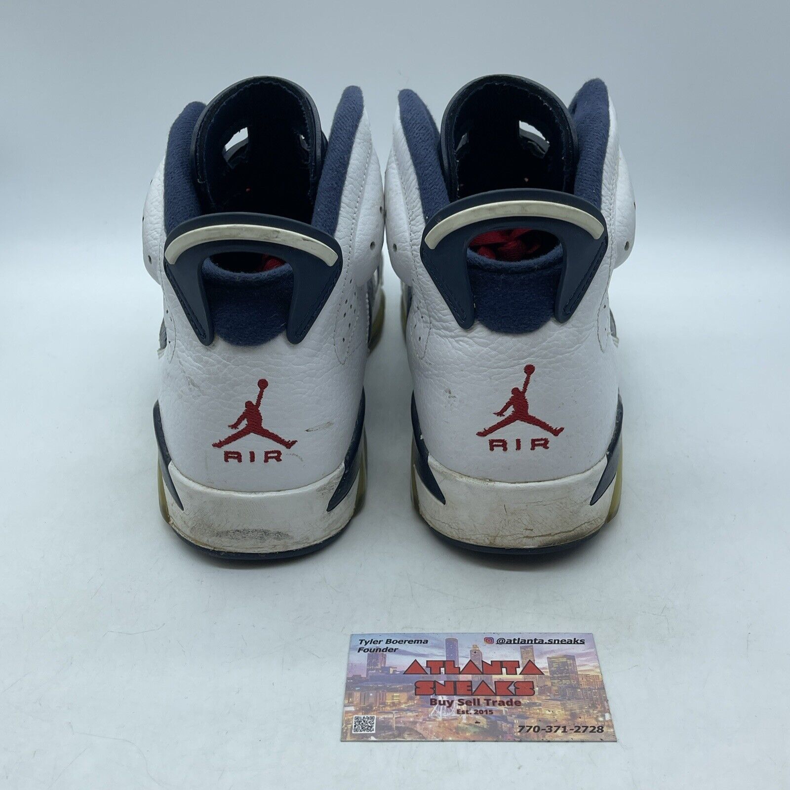 Size 11.5 - Air Jordan 6 Retro 2012 Olympic White Blue Red Leather (384664-130)
