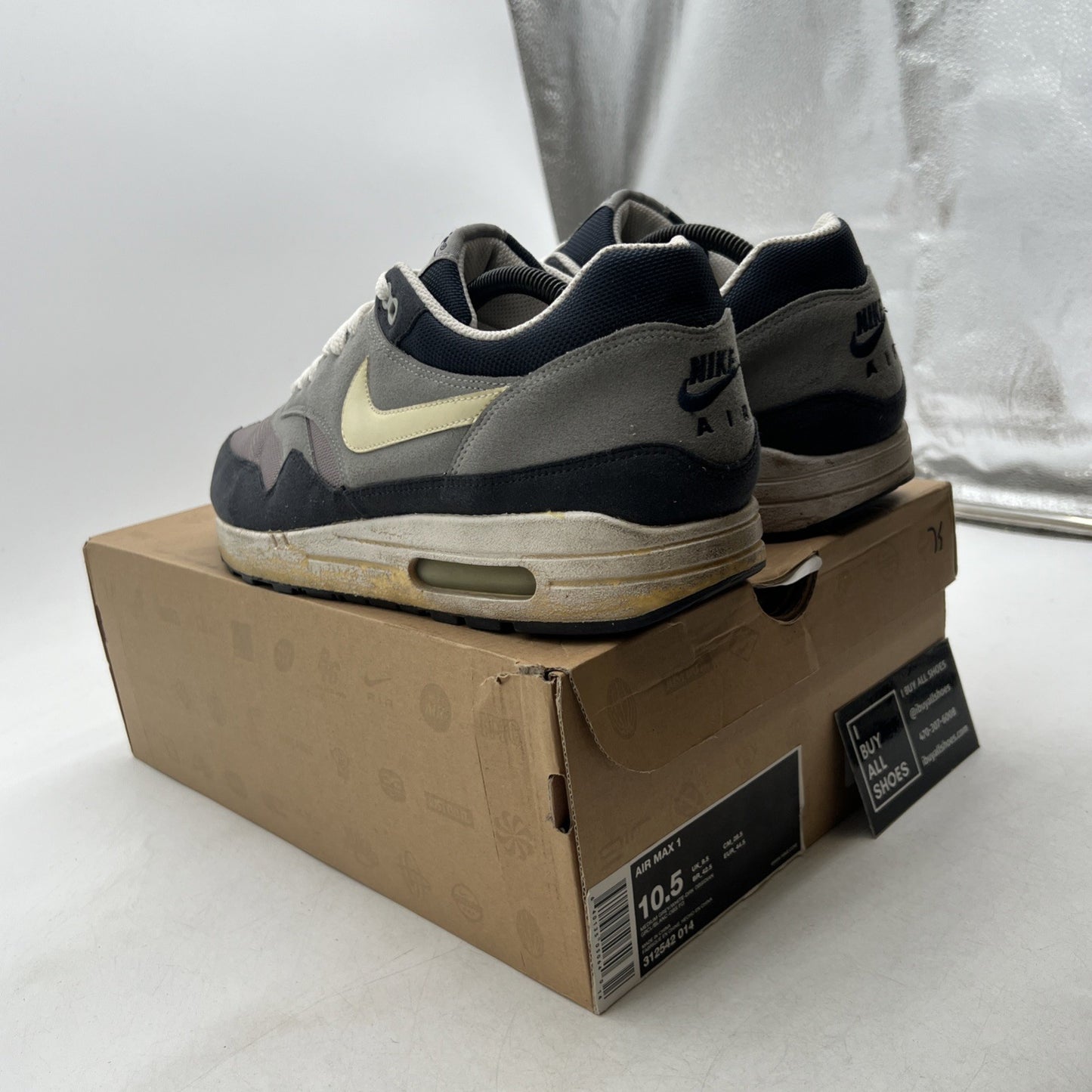 Size 10.5 - Nike Air Max 1 Dark Grey Obsidian (312542-014)