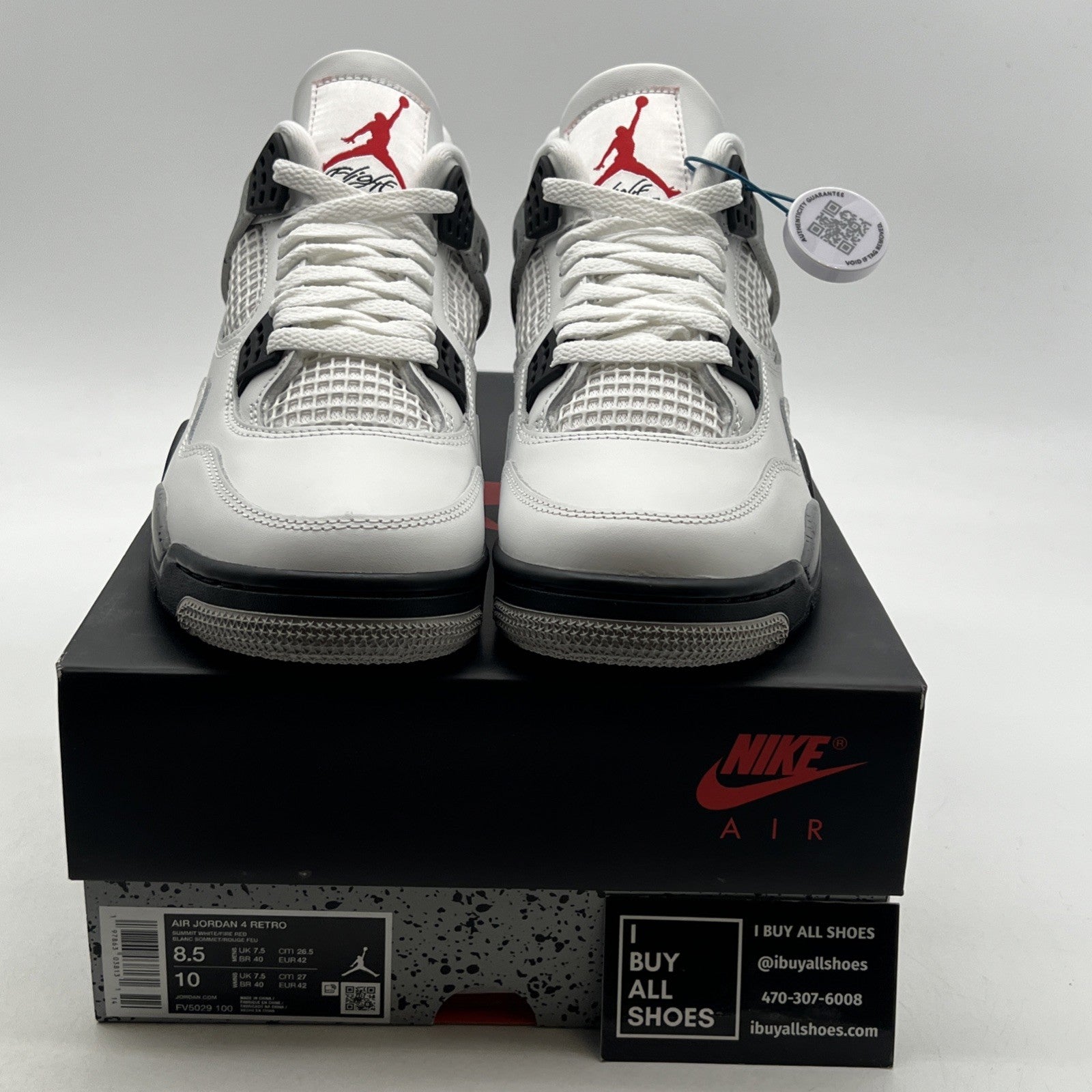 Size 8.5 - Air Jordan 4 Retro OG 2025 White Cement (FV5029-100)
